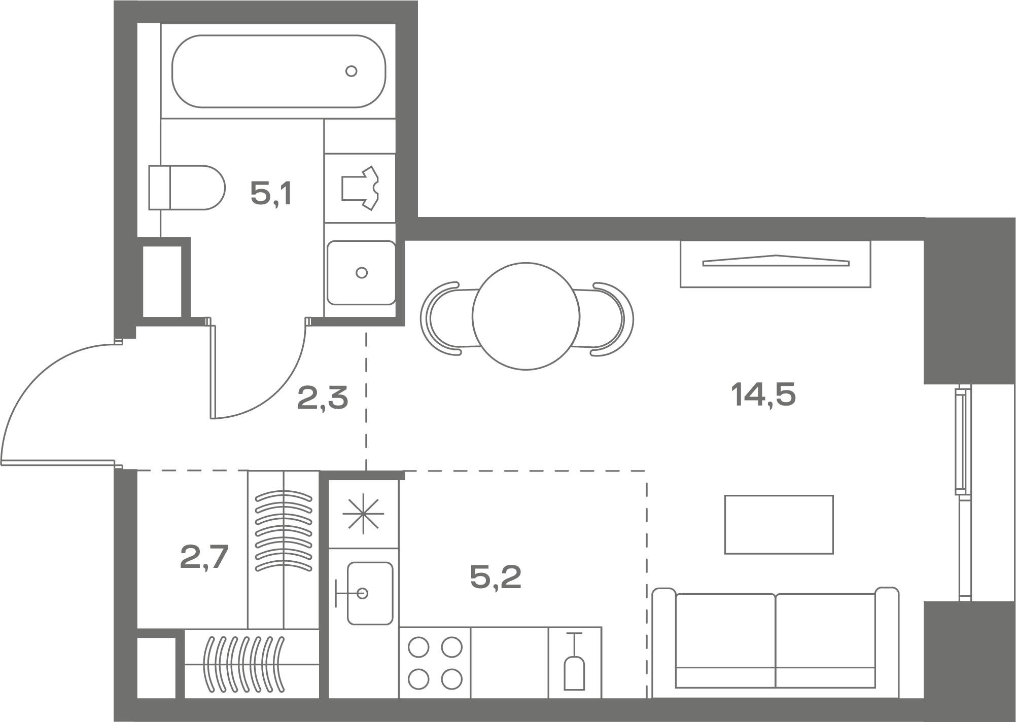 Студия, 29,8 м² — 24 441 960 ₽