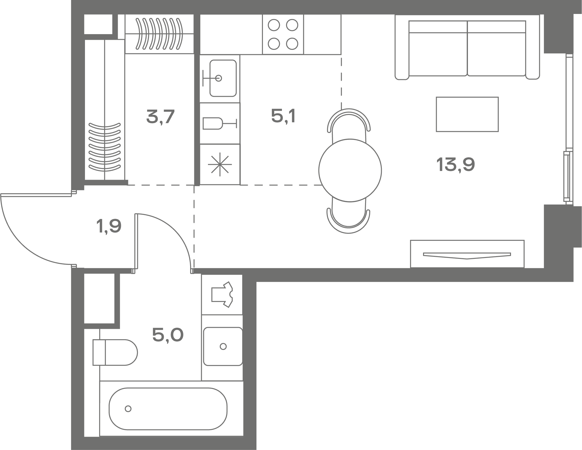Студия, 29,6 м² — 25 678 000 ₽