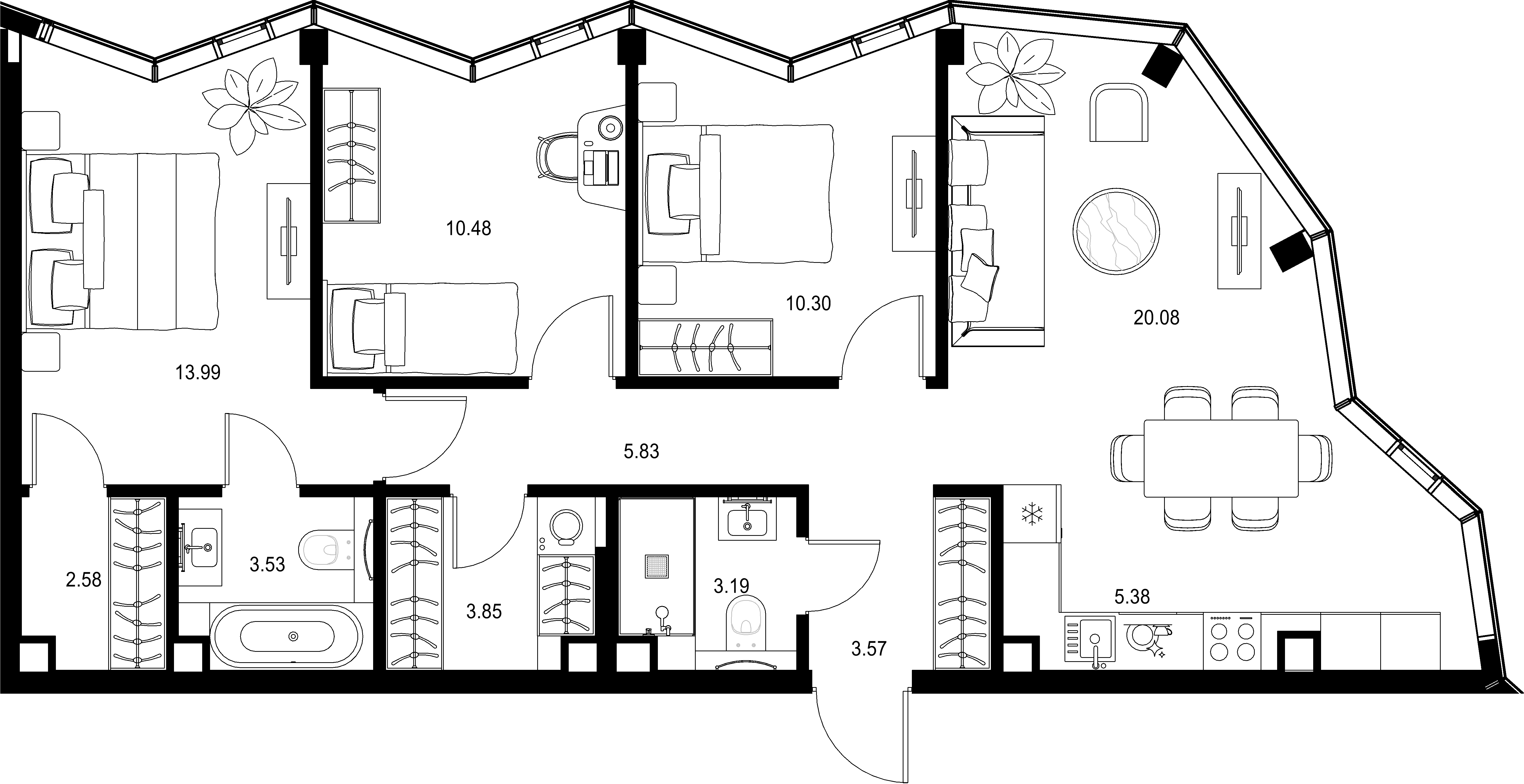 3-комнатная, 82,78 м² — 54 583 973 ₽