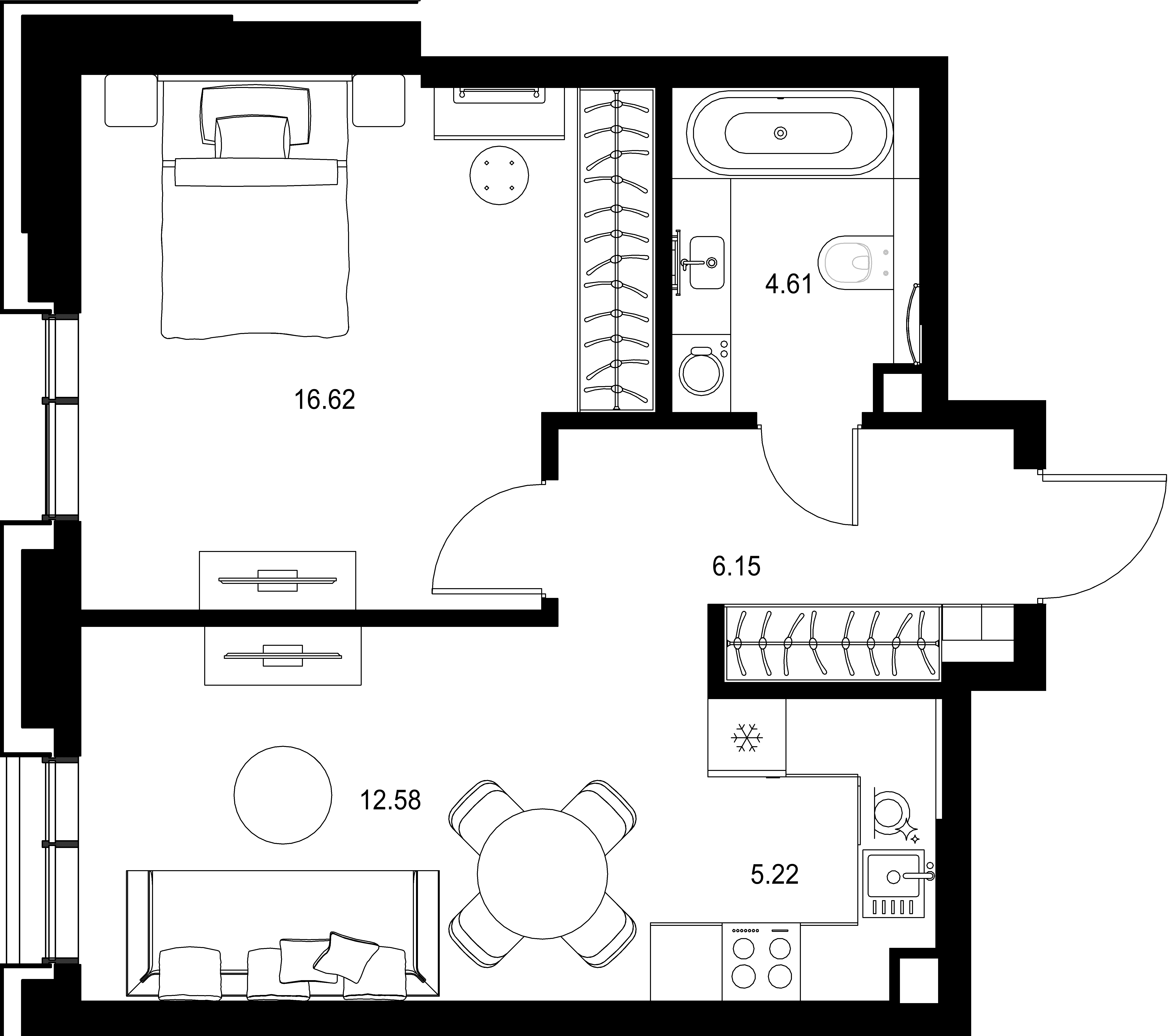 1-комнатная, 45,18 м² — 31 283 083 ₽