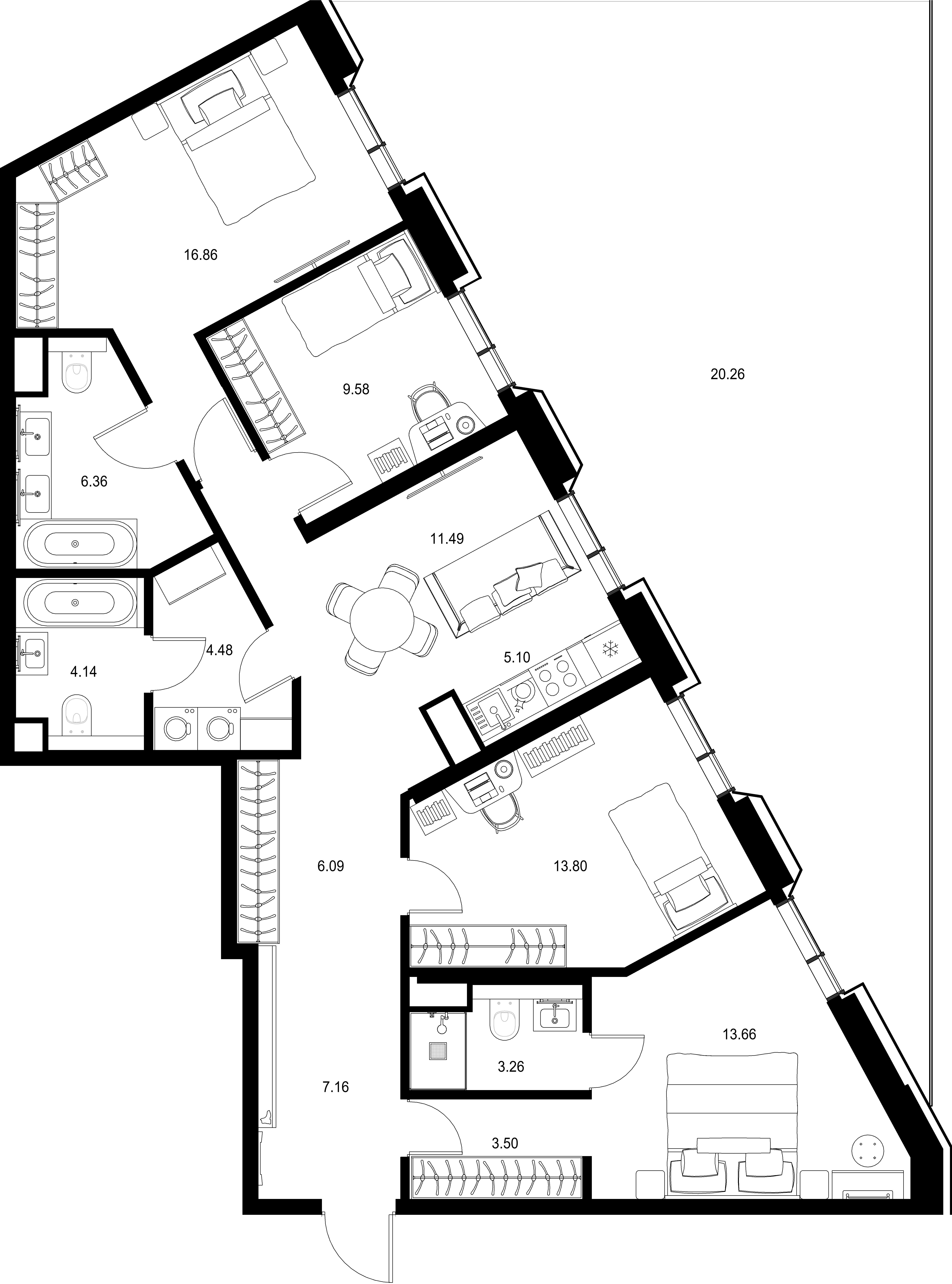 4-комнатная, 125,74 м² — 109 846 464 ₽