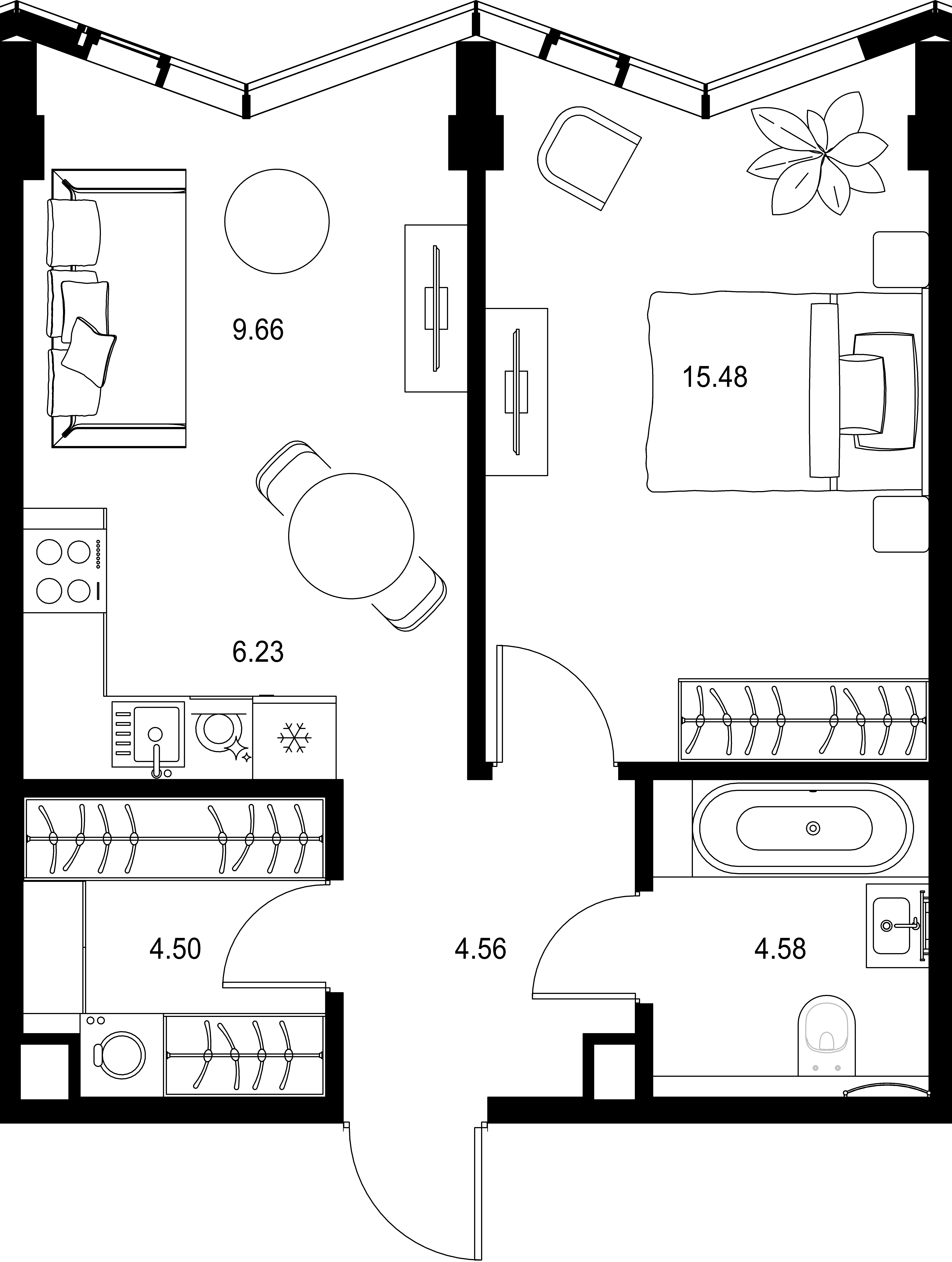 1-комнатная, 45,01 м² — 30 616 927 ₽