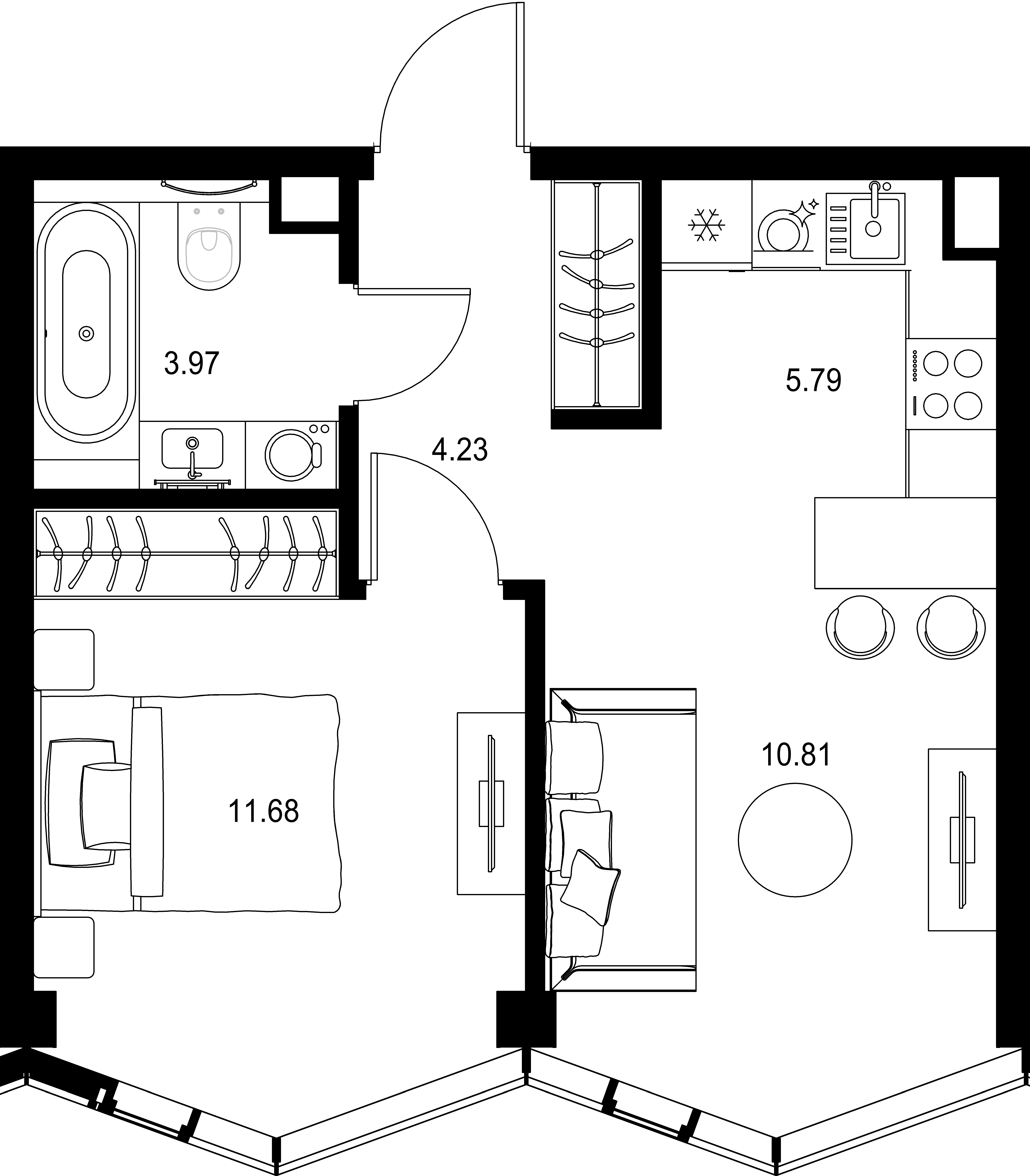 1-комнатная, 36,48 м² — 28 645 518 ₽