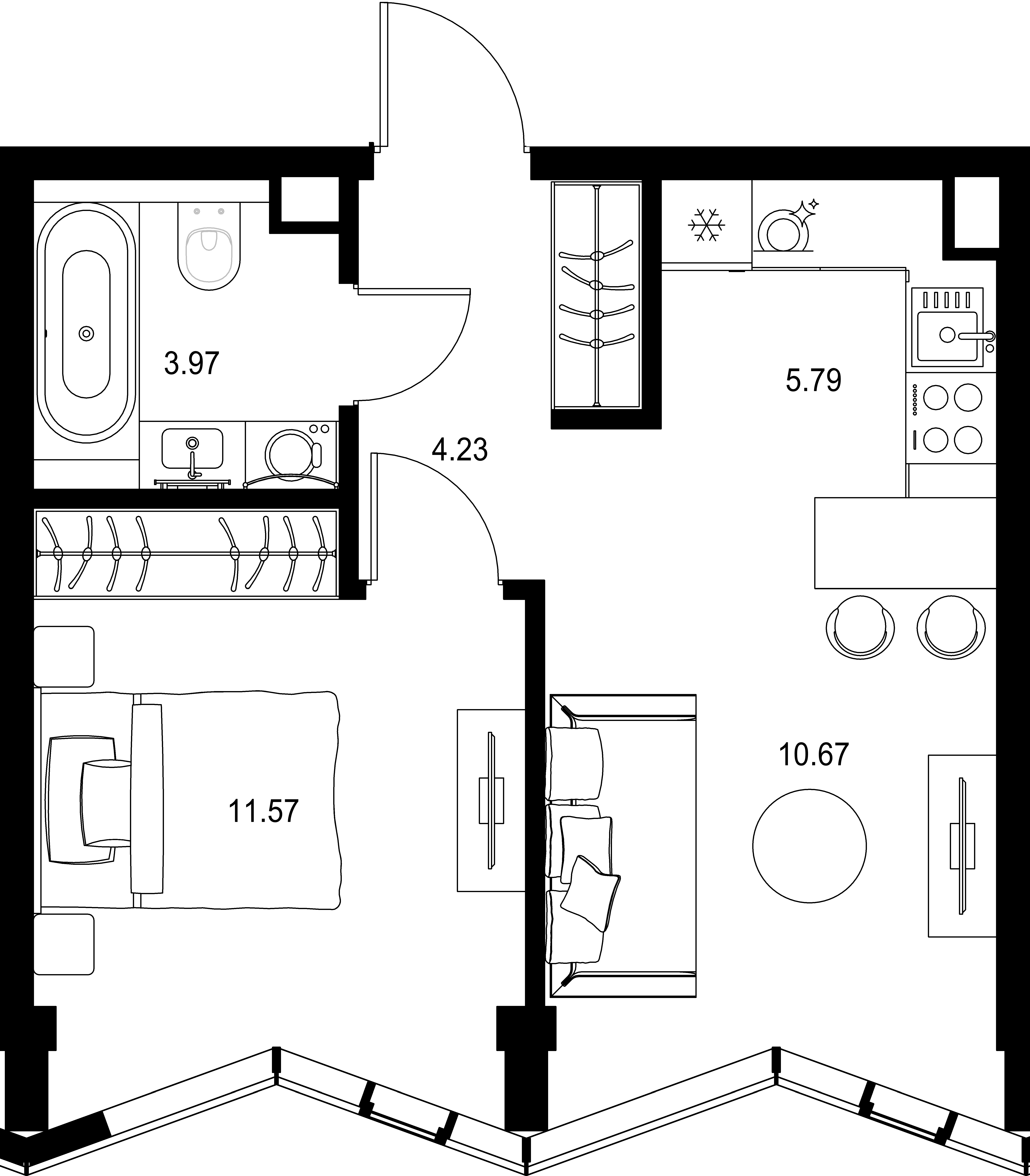 1-комнатная, 36,23 м² — 29 708 636 ₽