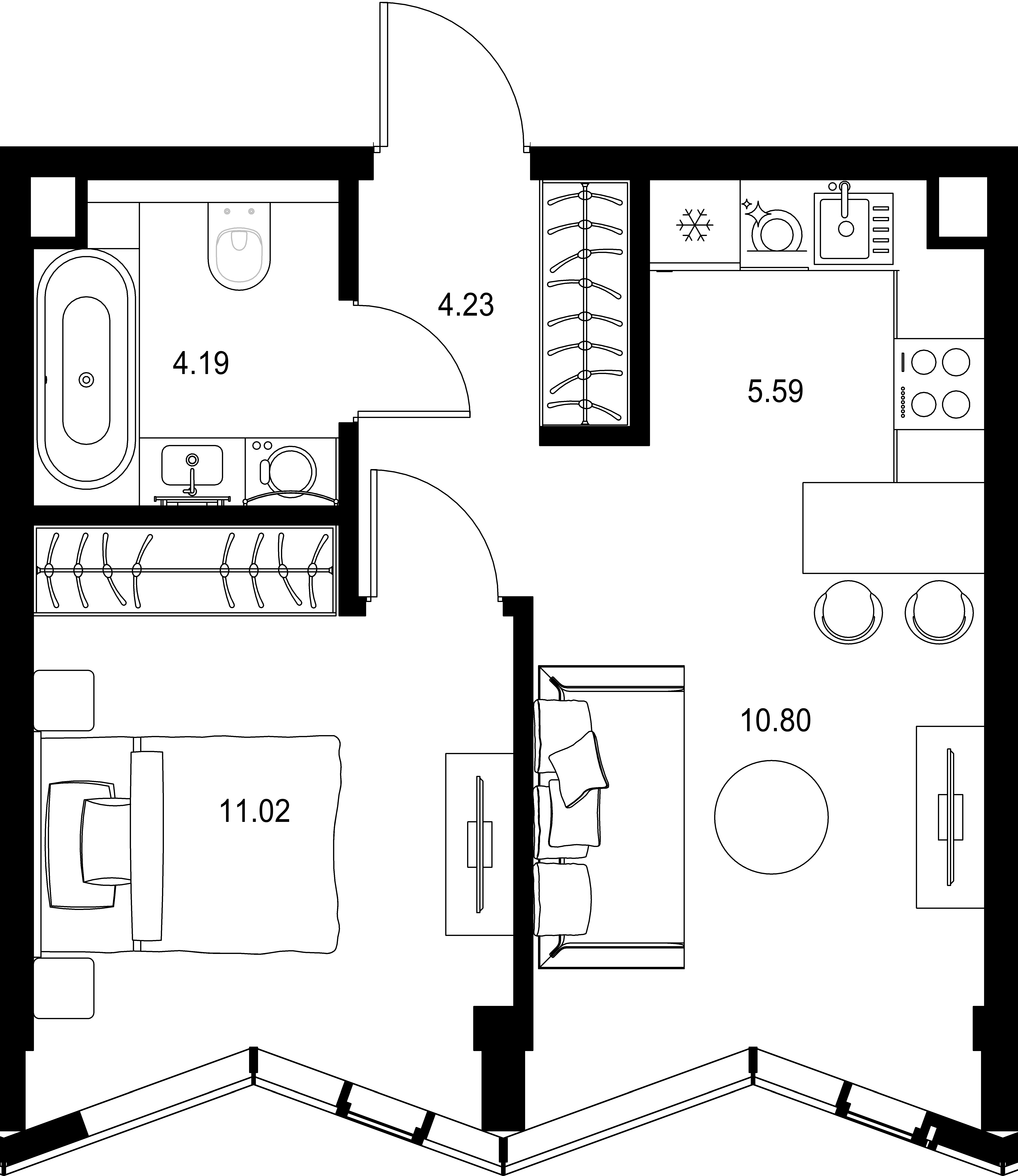 1-комнатная, 35,83 м² — 29 794 723 ₽