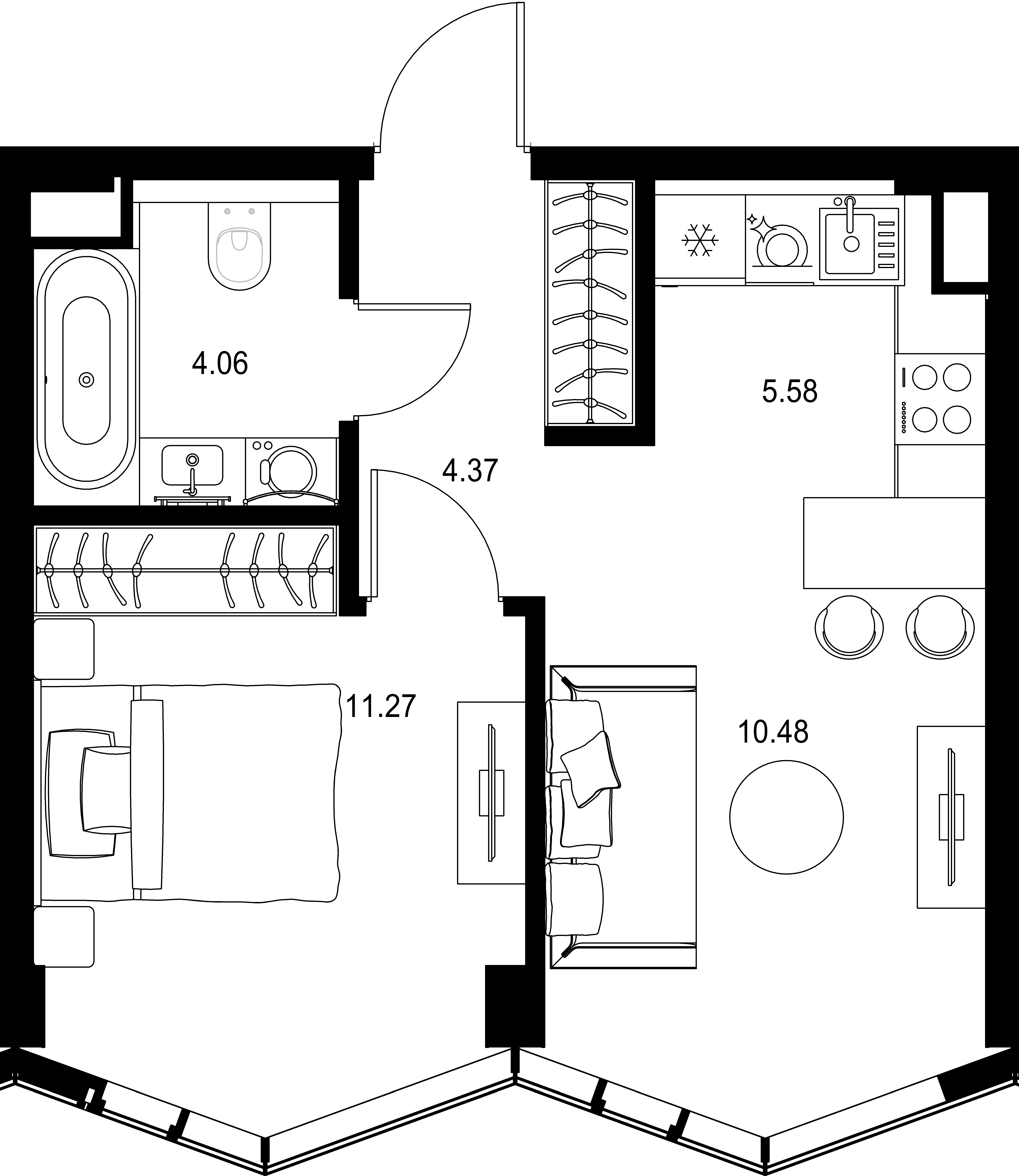 1-комнатная, 35,76 м² — 24 956 153 ₽