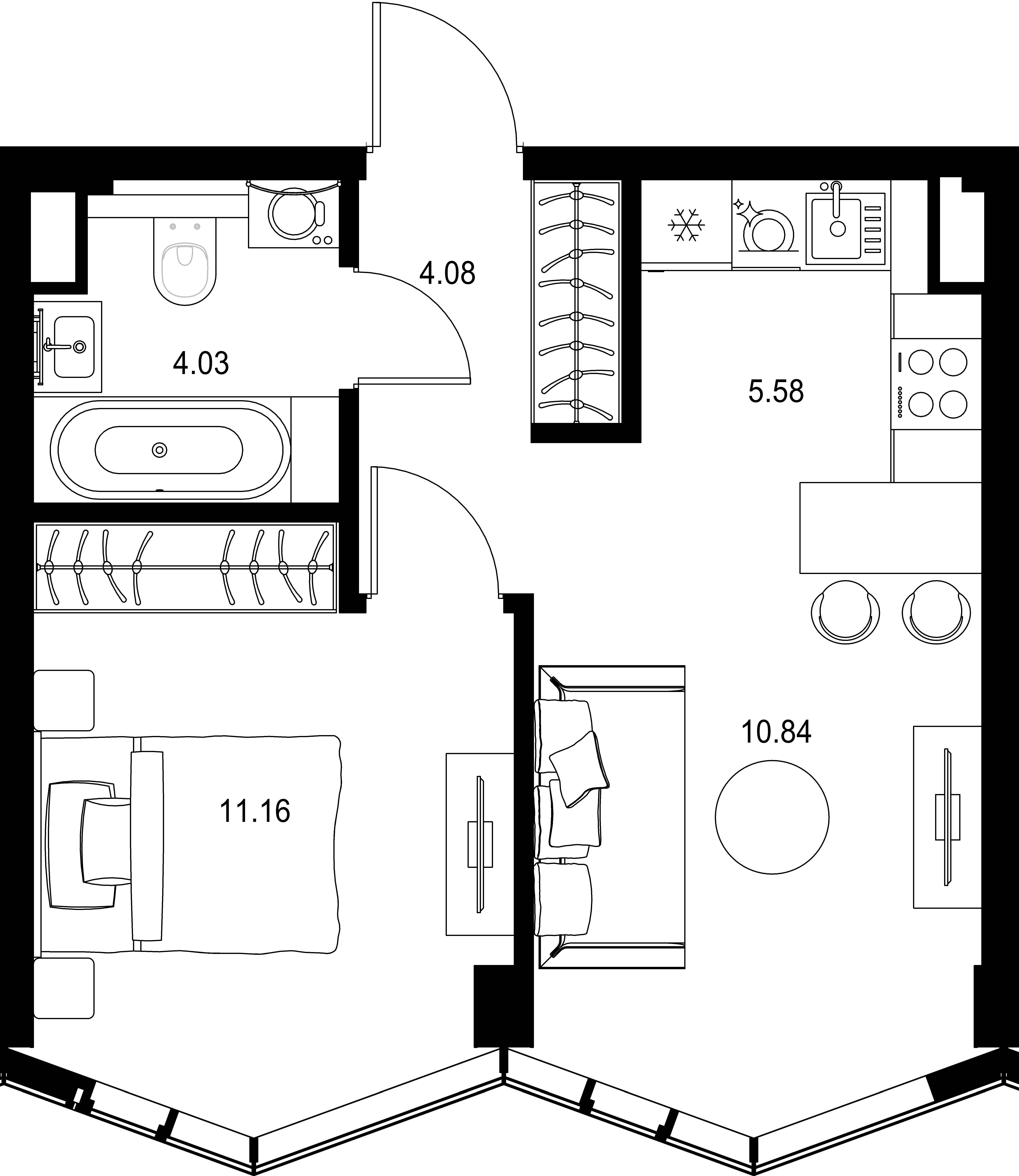1-комнатная, 35,69 м² — 25 066 443 ₽