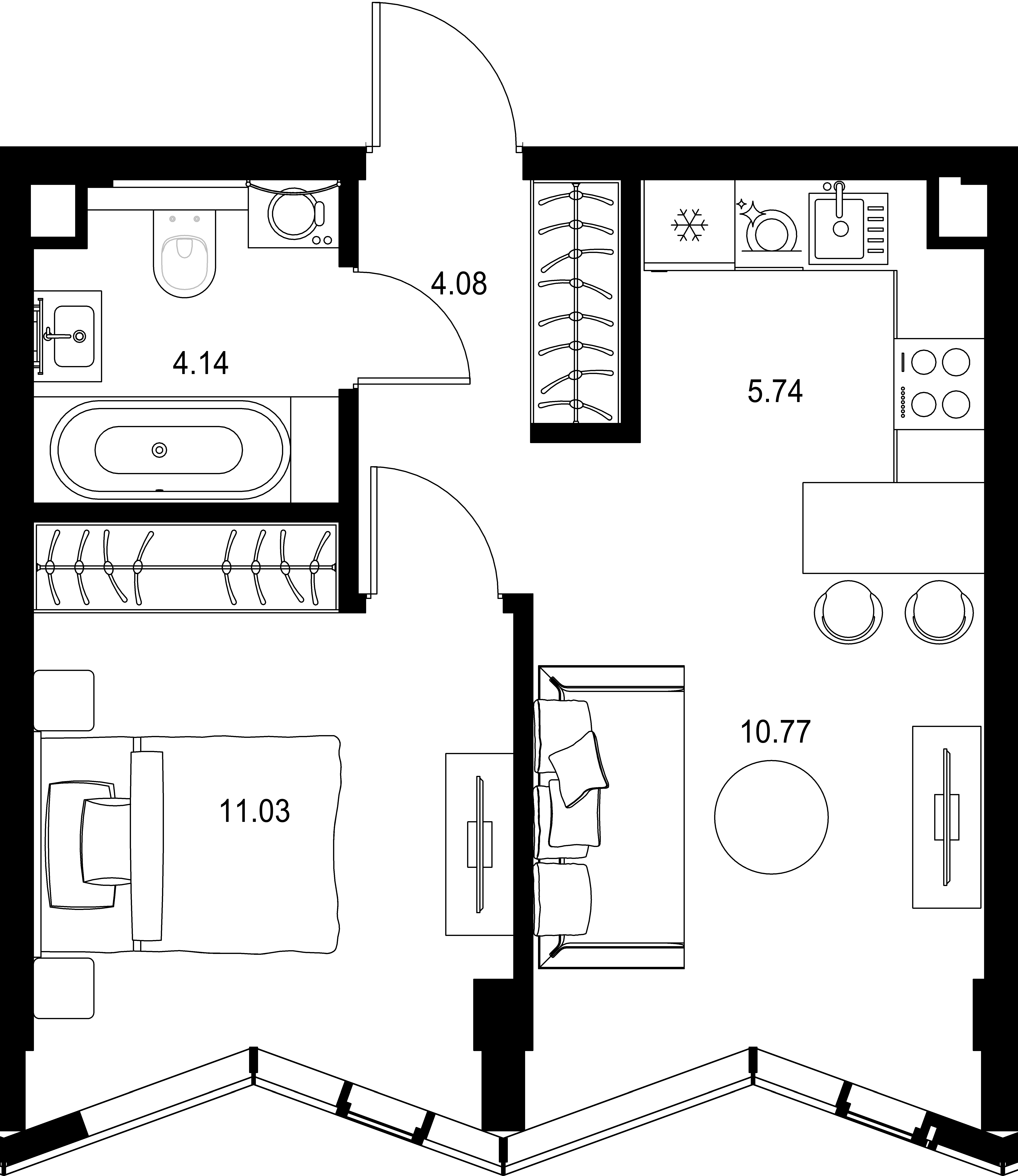 1-комнатная, 35,76 м² — 24 943 136 ₽