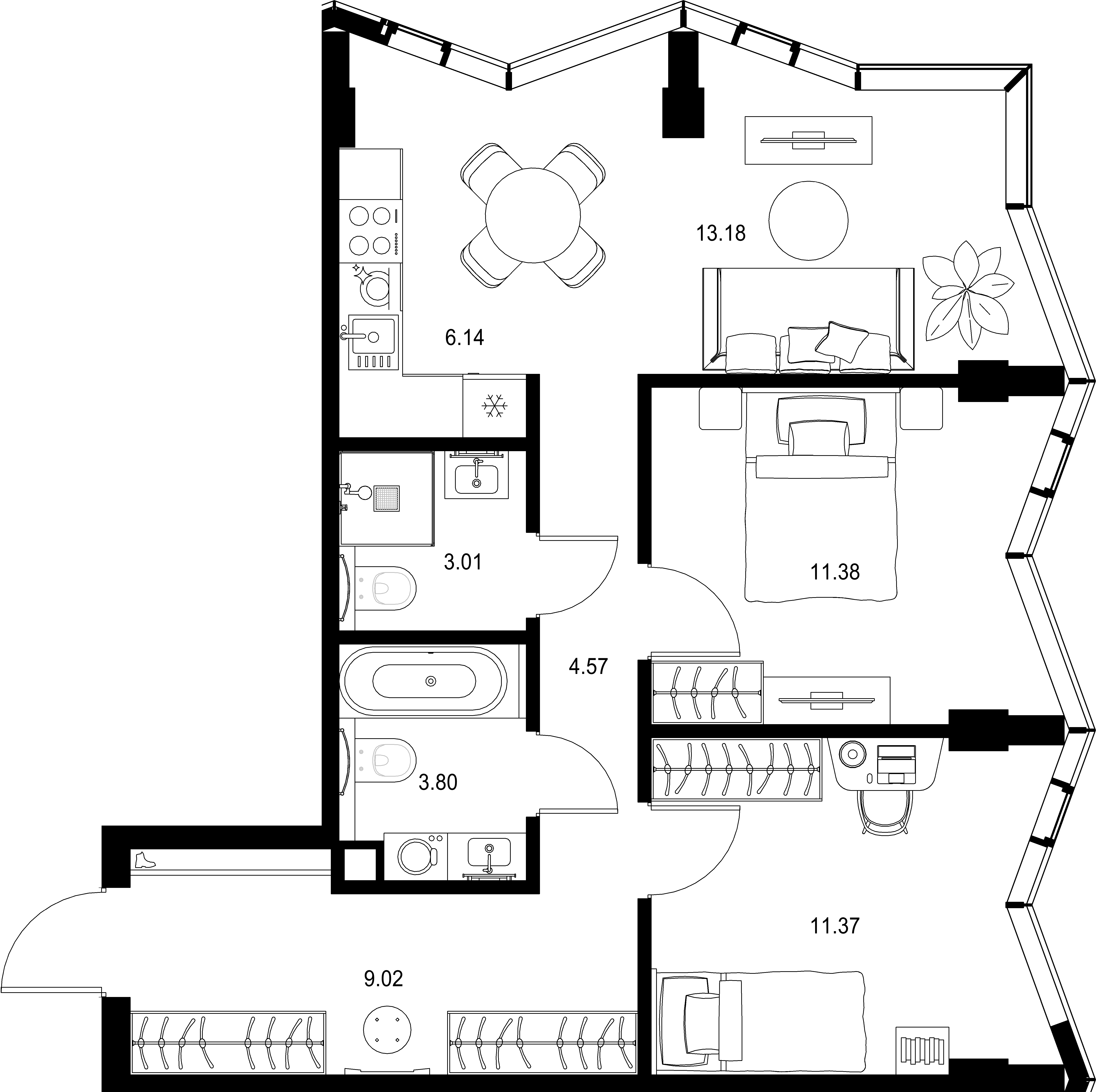 2-комнатная, 62,47 м² — 40 810 963 ₽