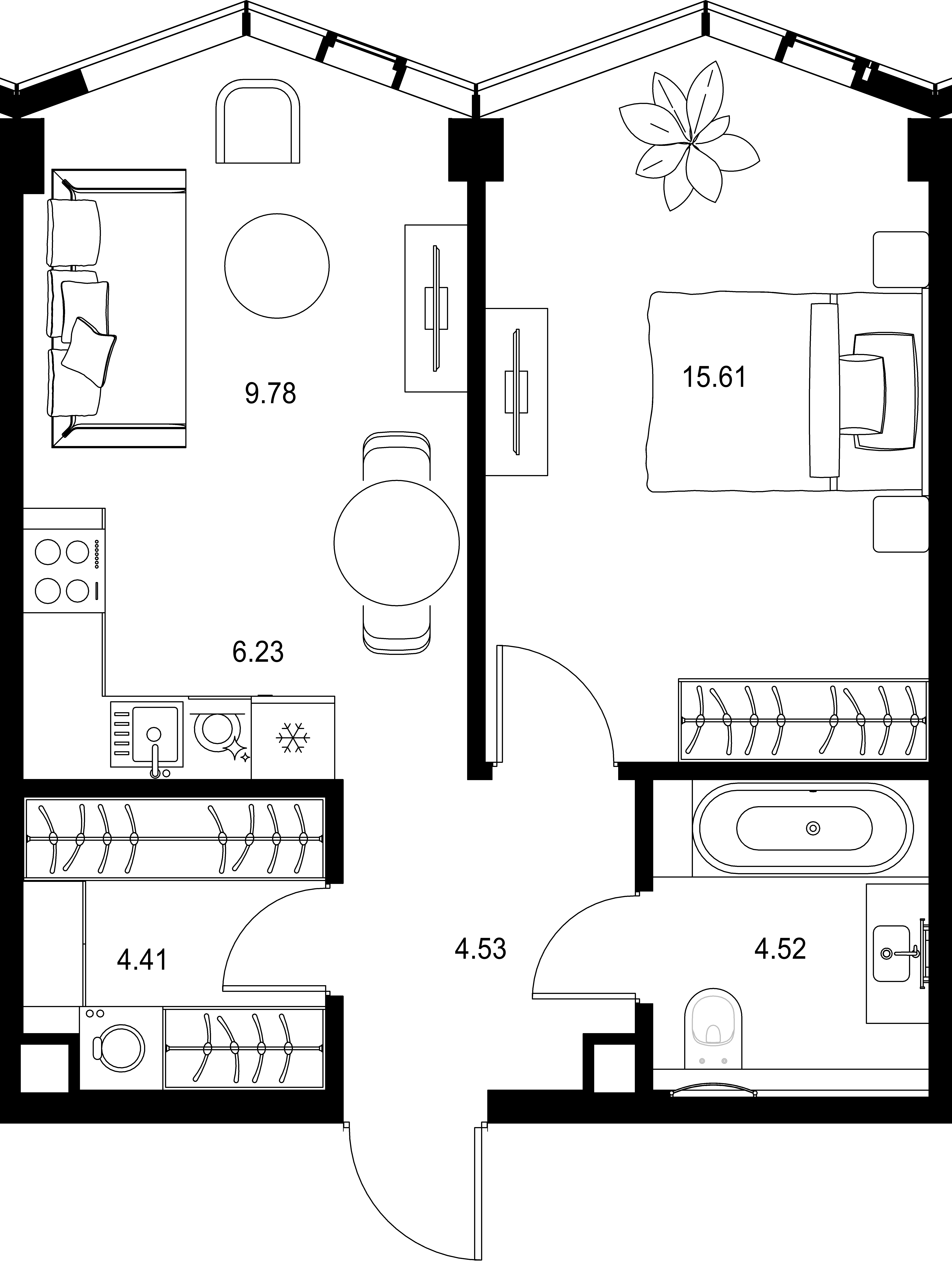 1-комнатная, 45,08 м² — 30 742 486 ₽