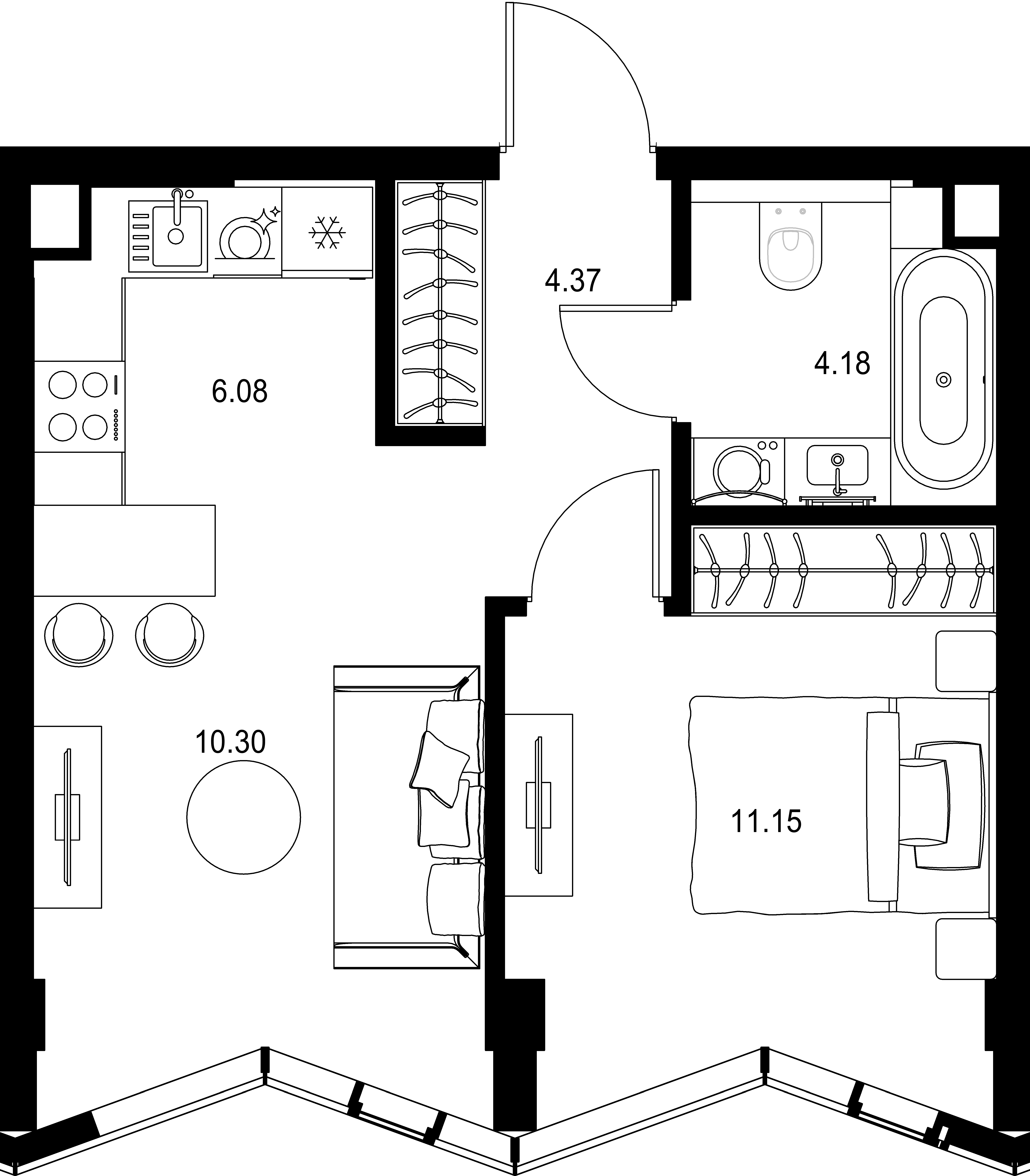 1-комнатная, 36,08 м² — 24 818 313 ₽