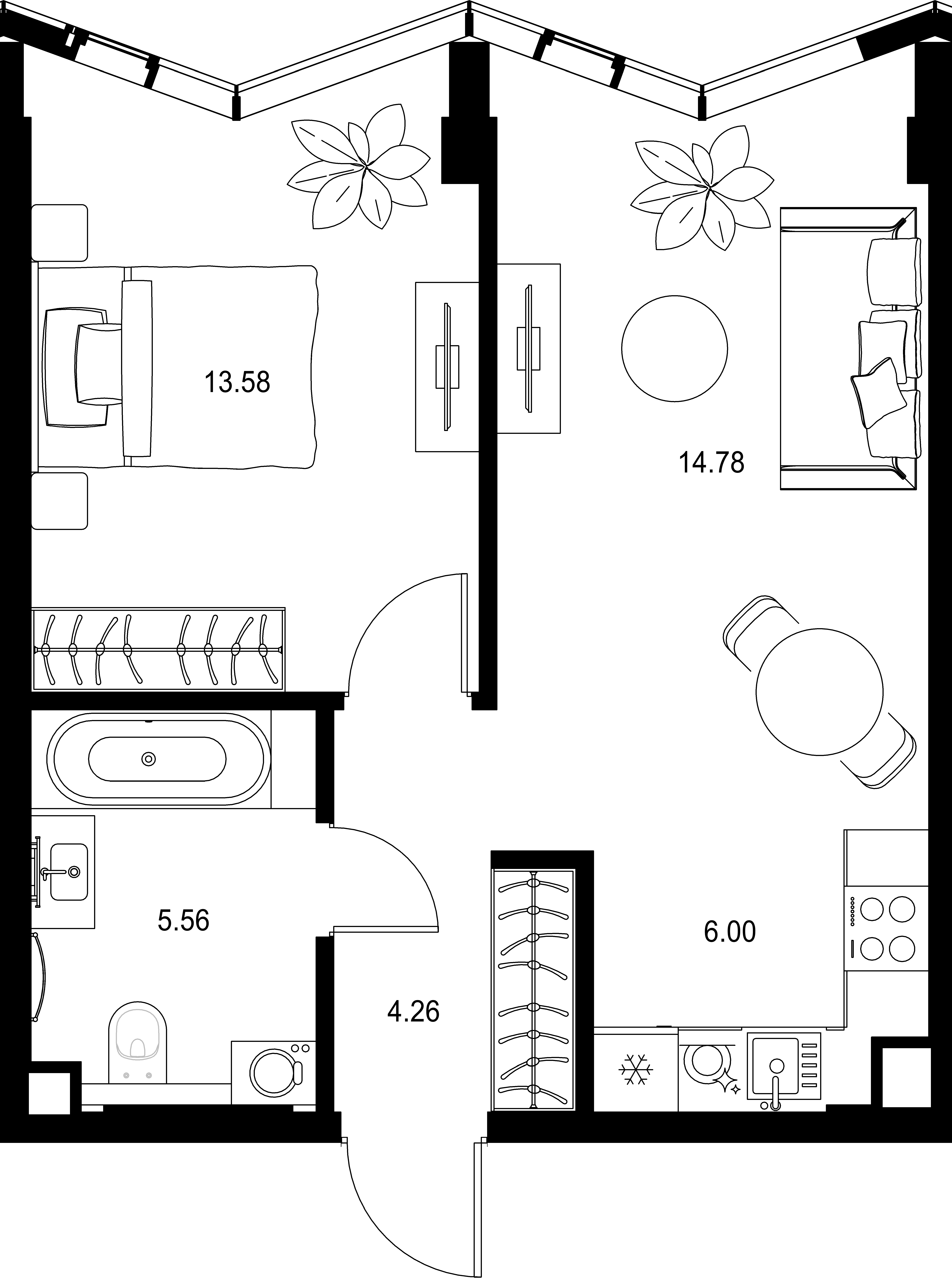 1-комнатная, 44,18 м² — 29 931 729 ₽