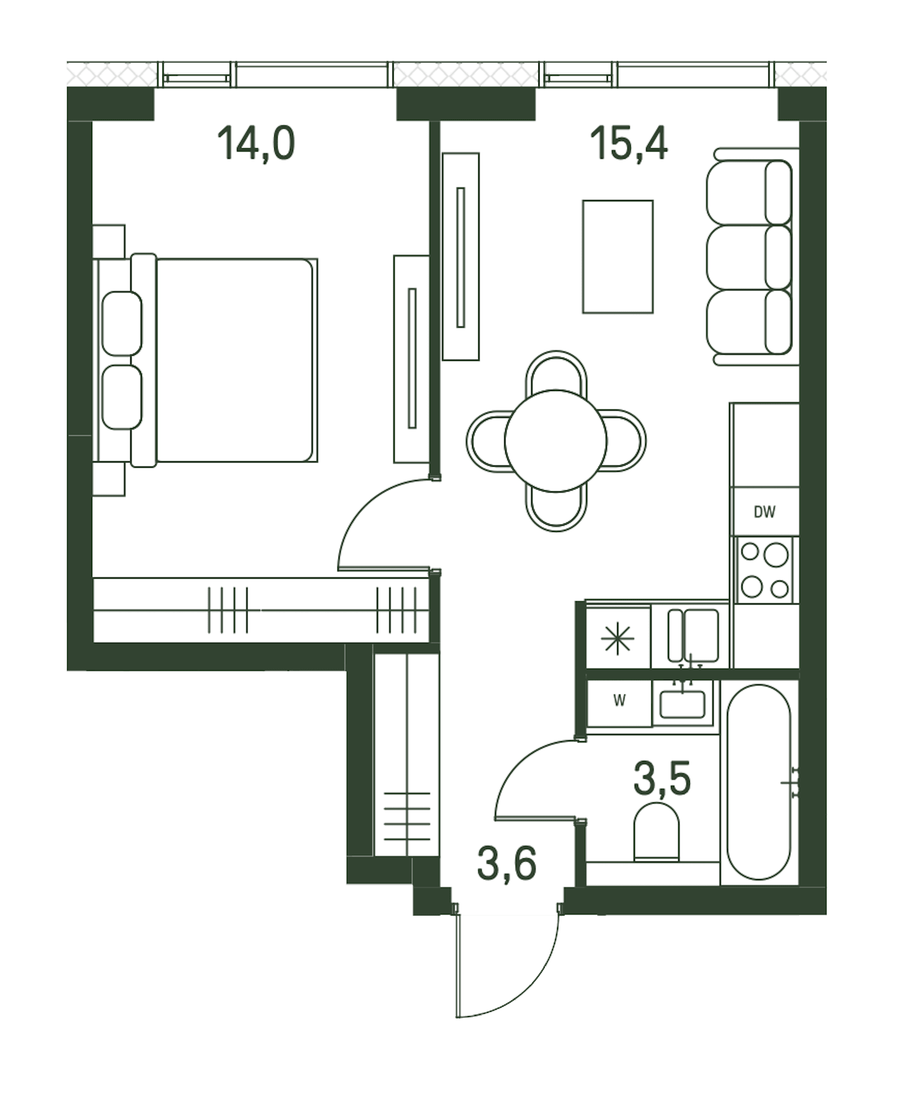 1-комнатная, 36,5 м² — 34 795 450 ₽