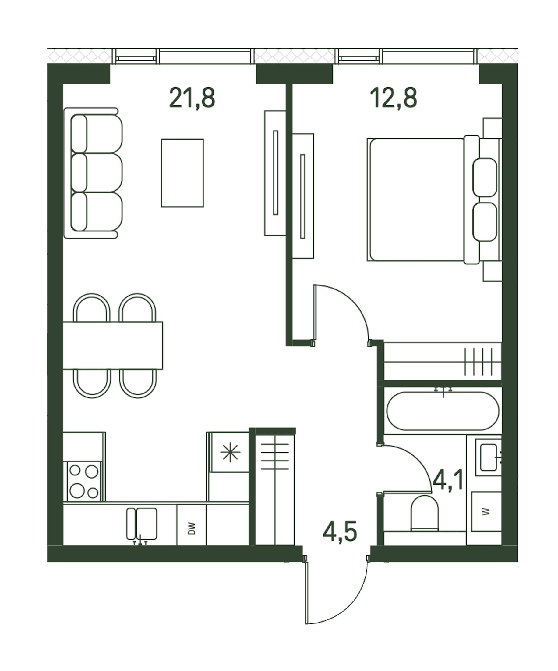 1-комнатная, 43,2 м² — 37 056 960 ₽