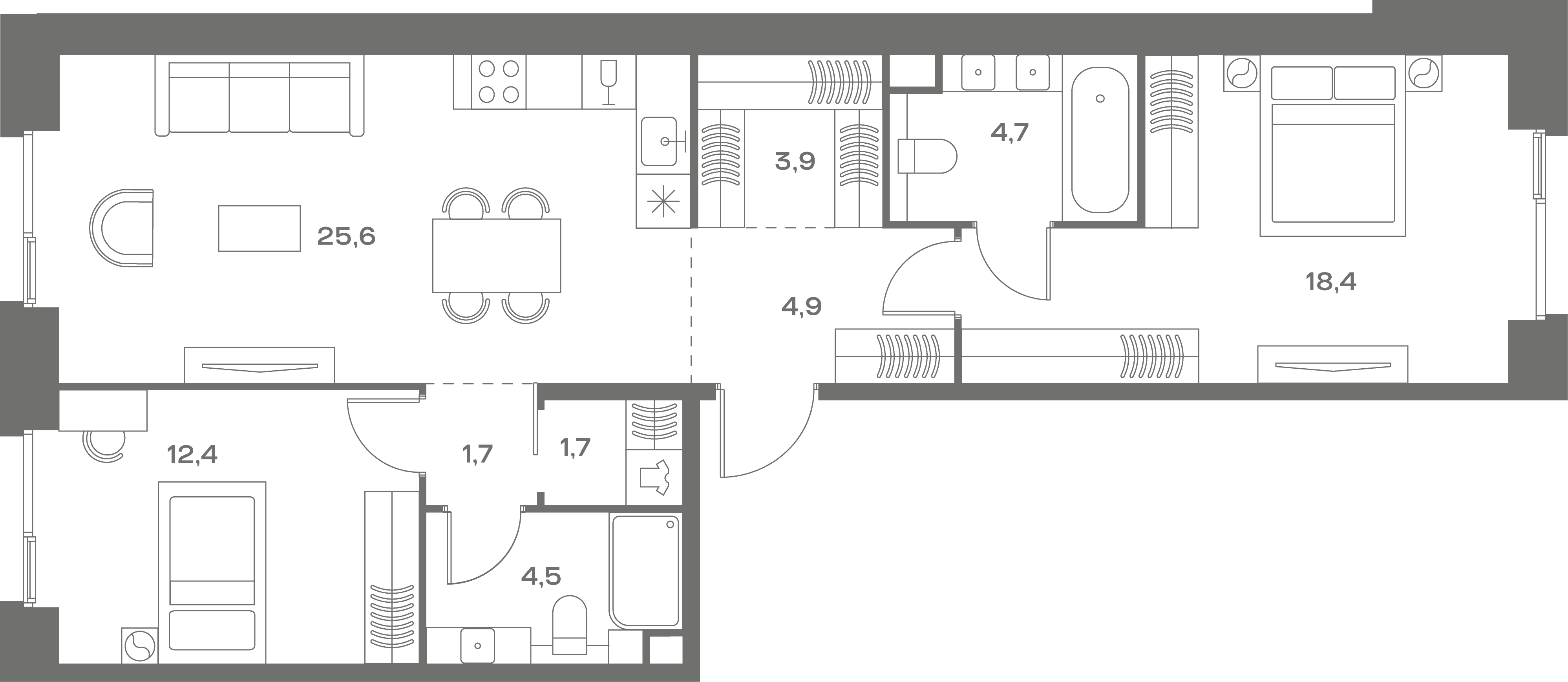 2-комнатная, 77,8 м² — 46 431 040 ₽