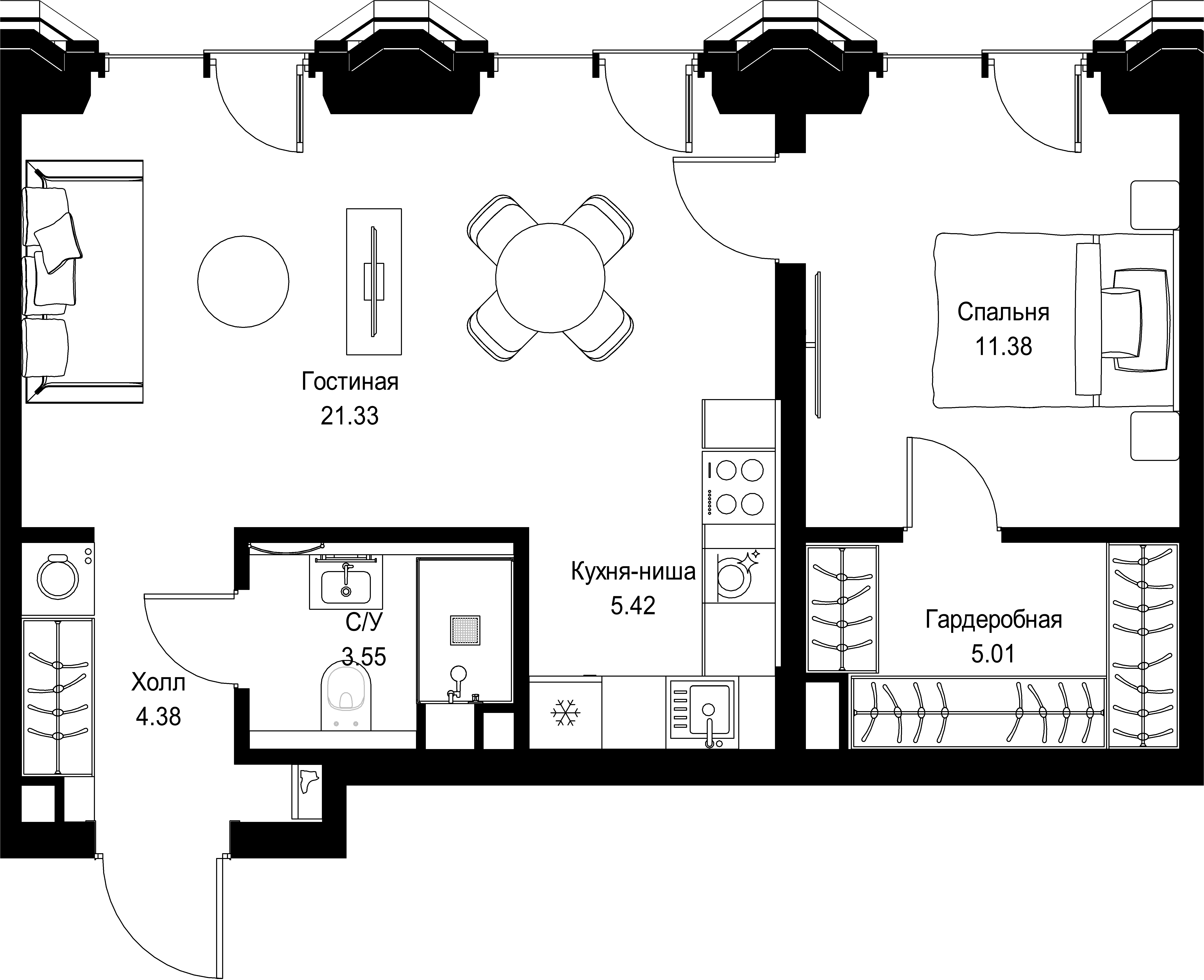 1-комнатная, 50,03 м² — 31 213 717 ₽
