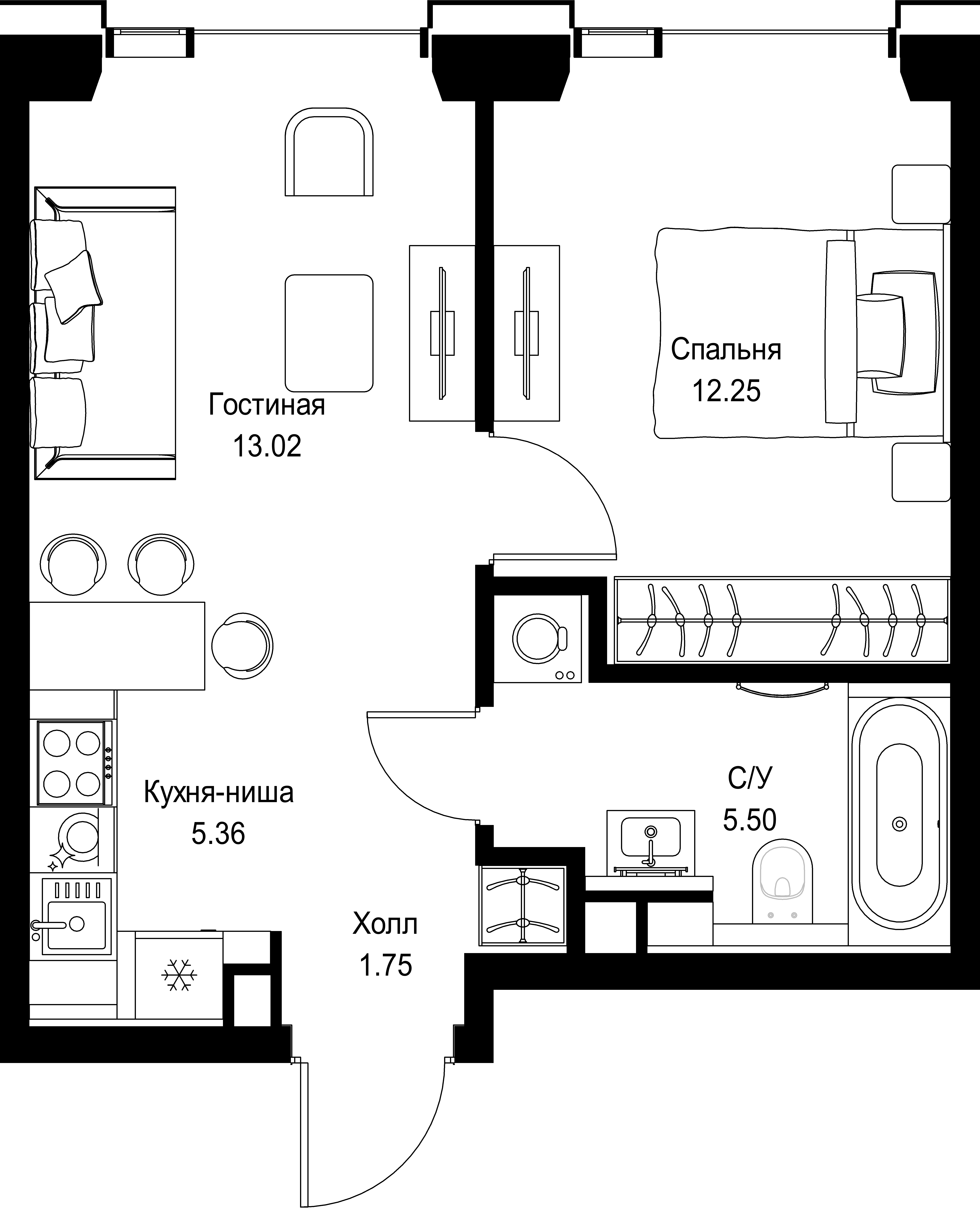 1-комнатная, 37,88 м² — 20 477 928 ₽