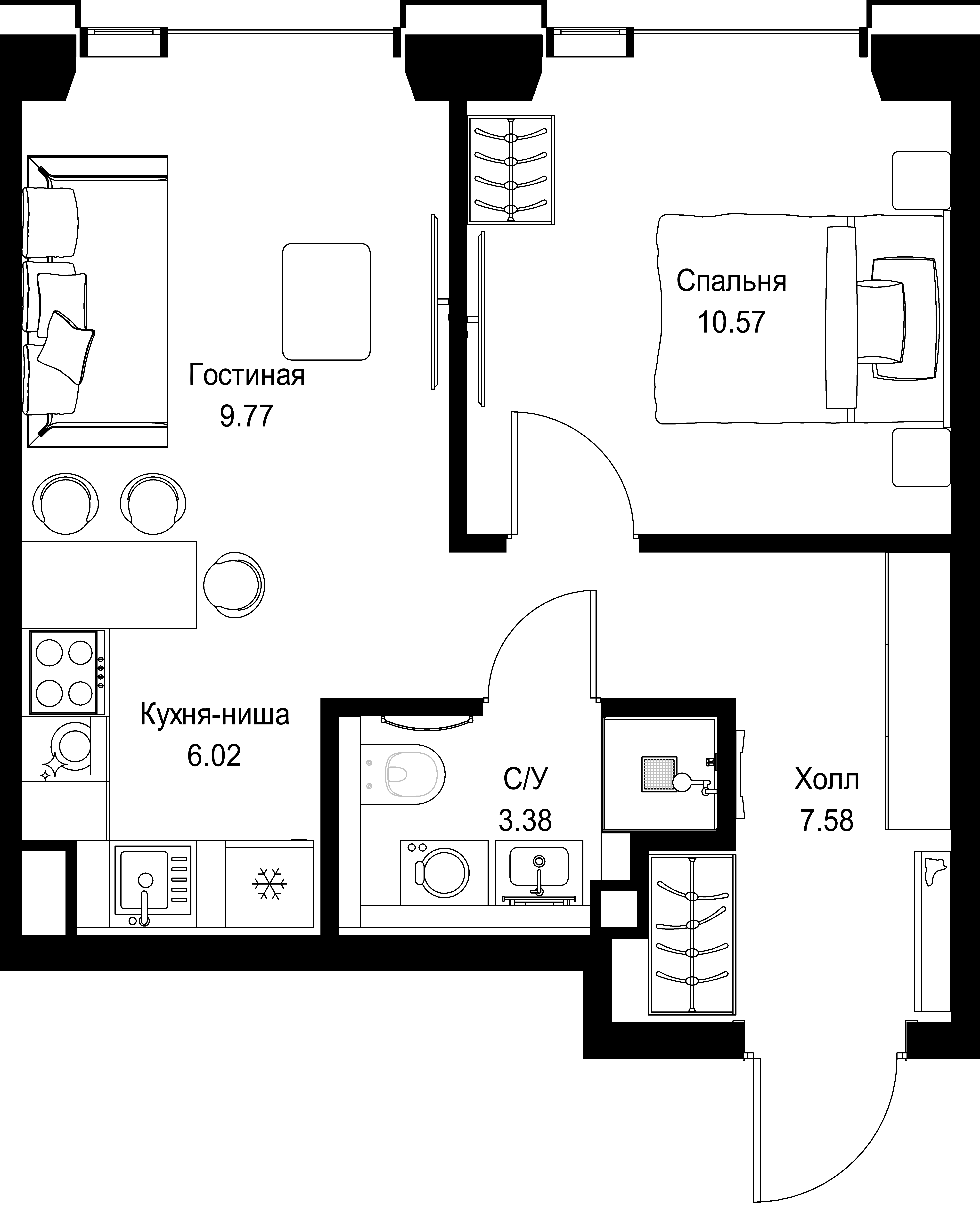 1-комнатная, 37,32 м² — 20 143 470 ₽