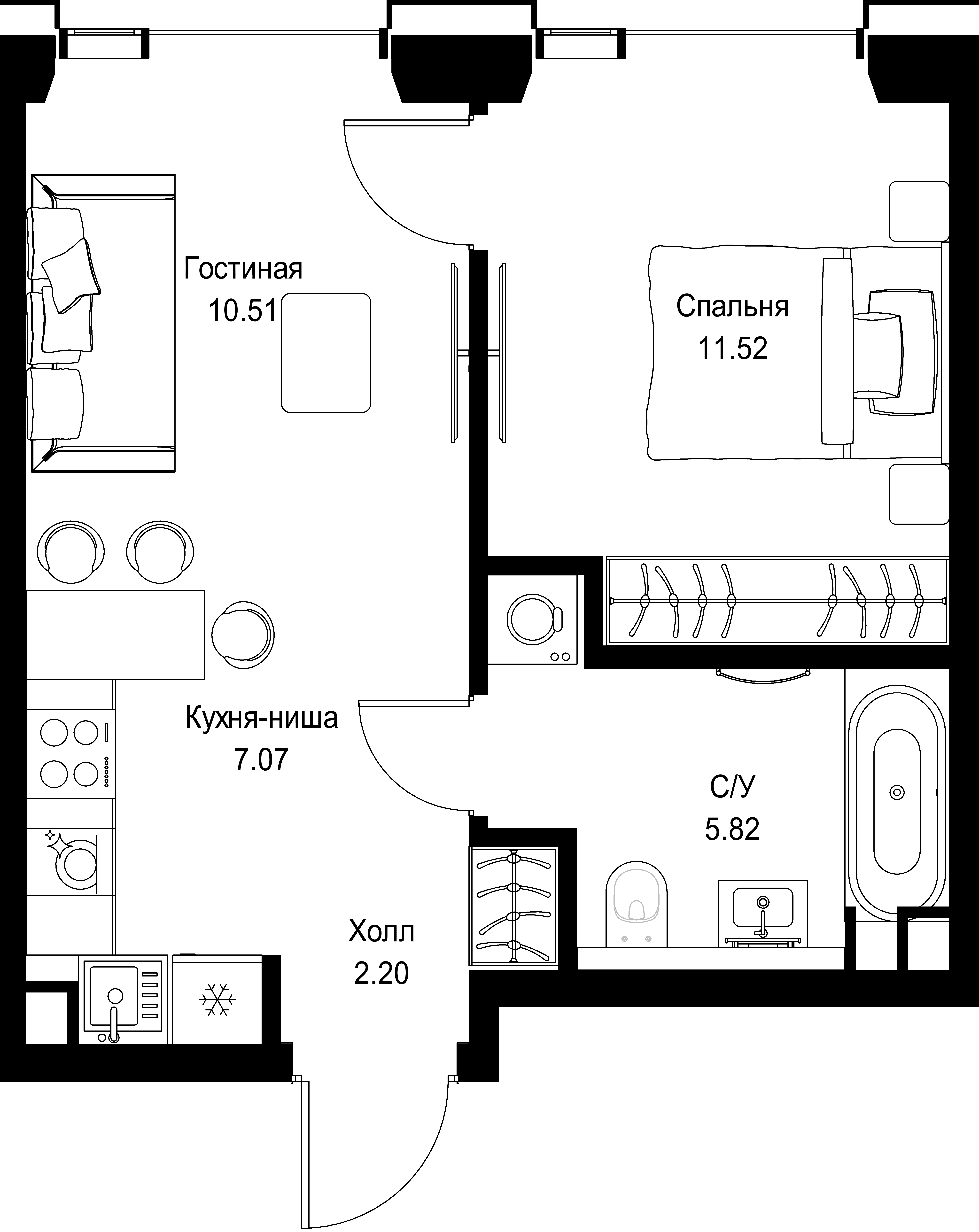 1-комнатная, 37,12 м² — 20 098 624 ₽