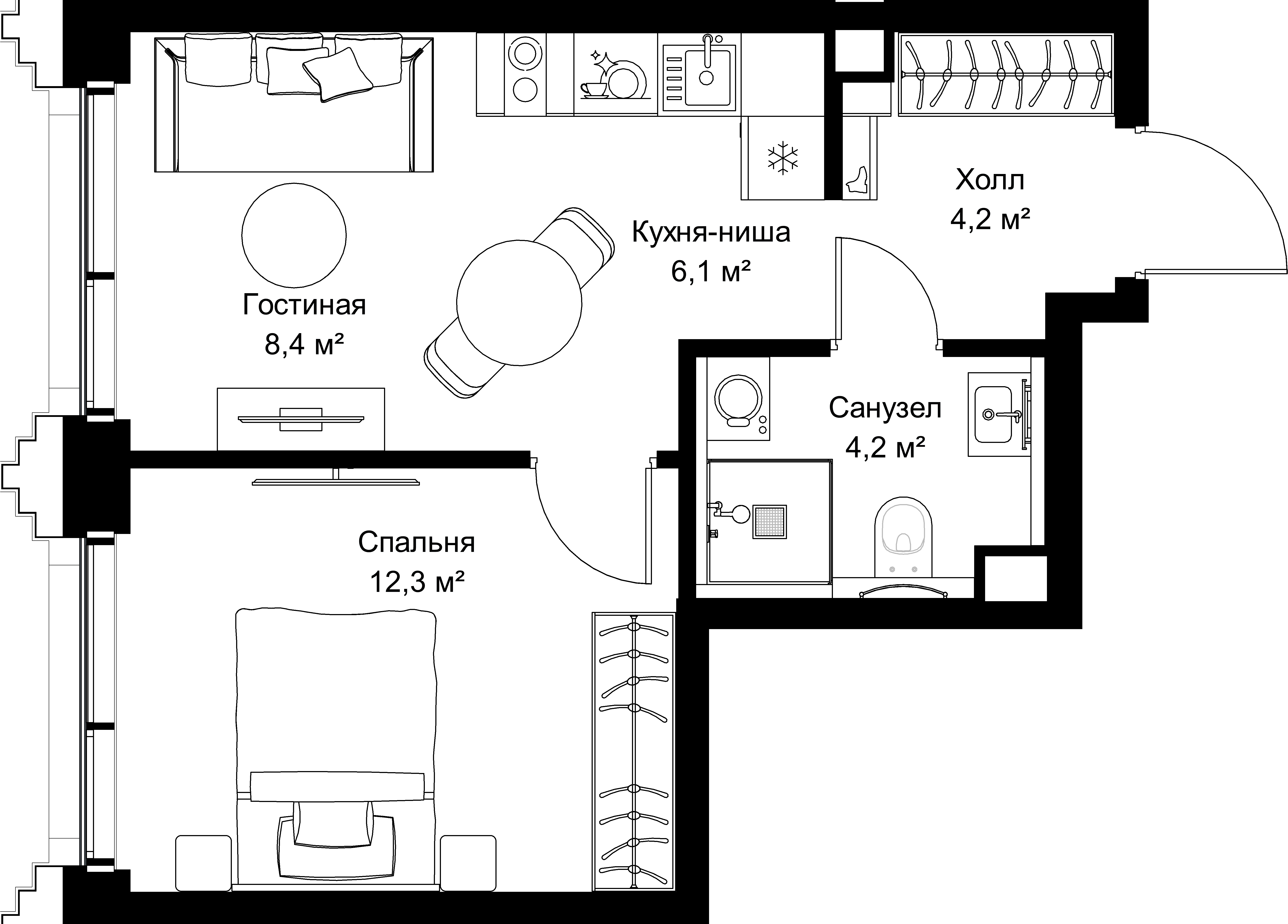 1-комнатная, 35,2 м² — 21 093 600 ₽