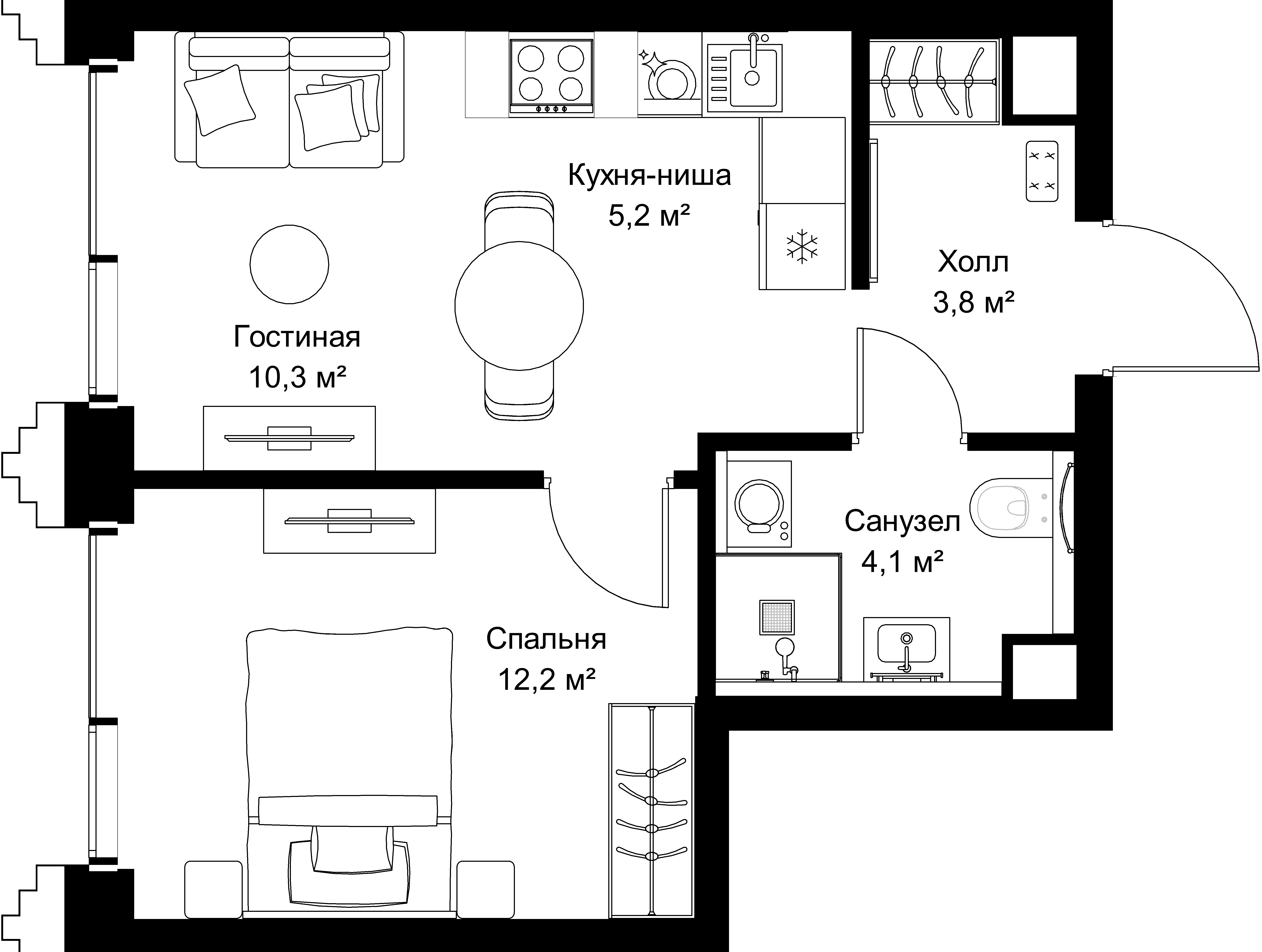 1-комнатная, 35,6 м² — 21 514 860 ₽