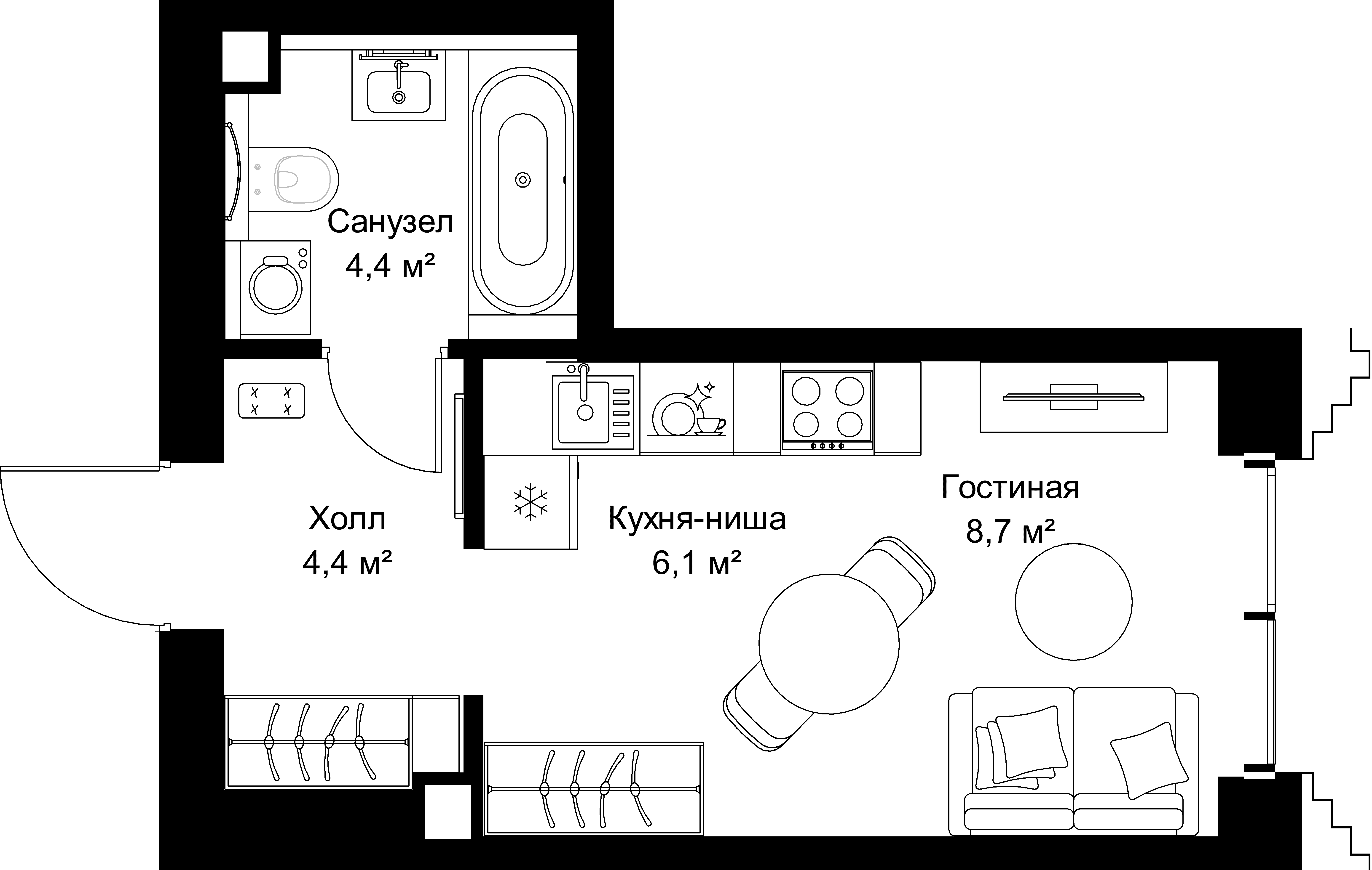9-комнатная, 23,6 м² — 17 371 960 ₽