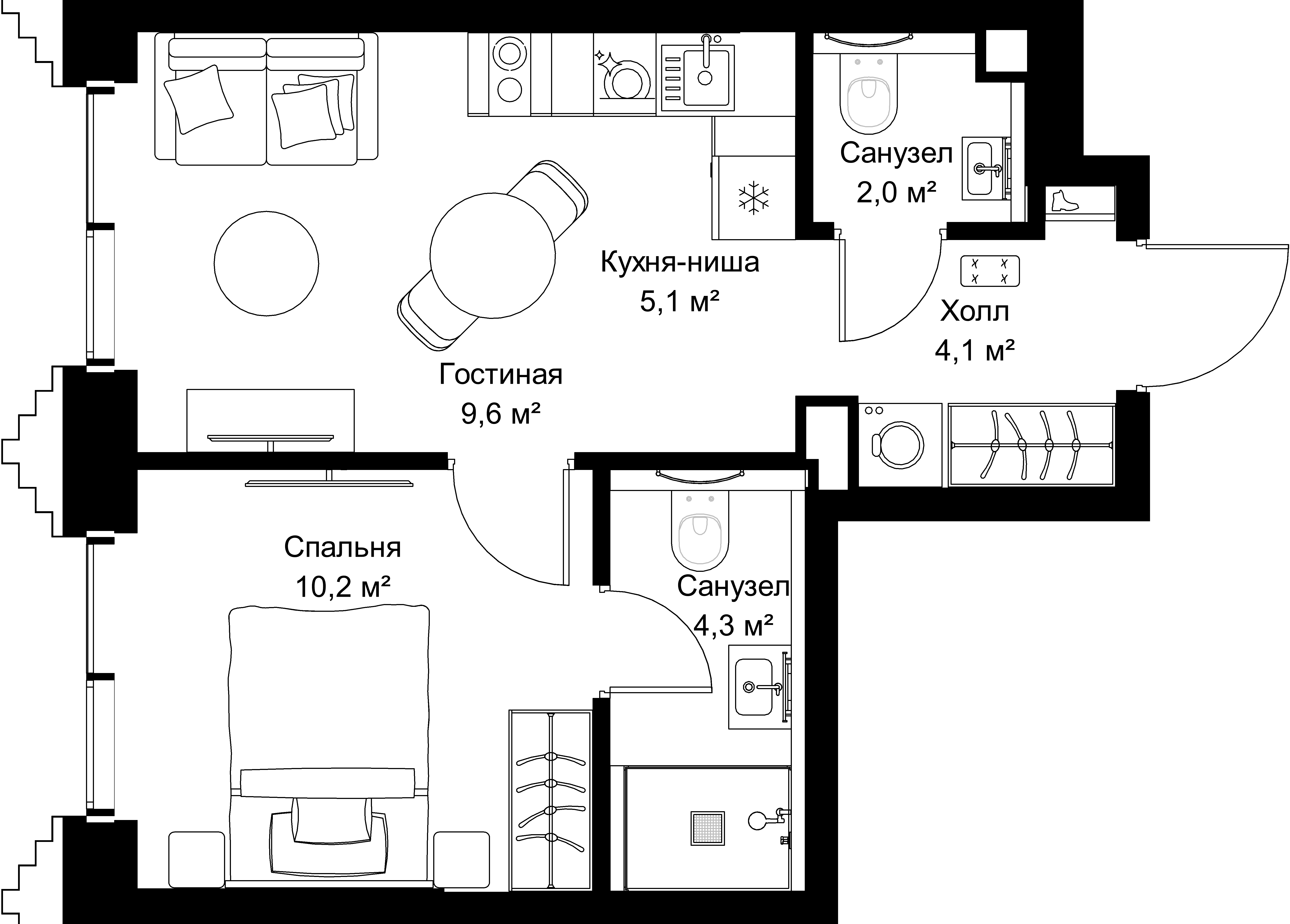 1-комнатная, 35,3 м² — 20 853 475 ₽