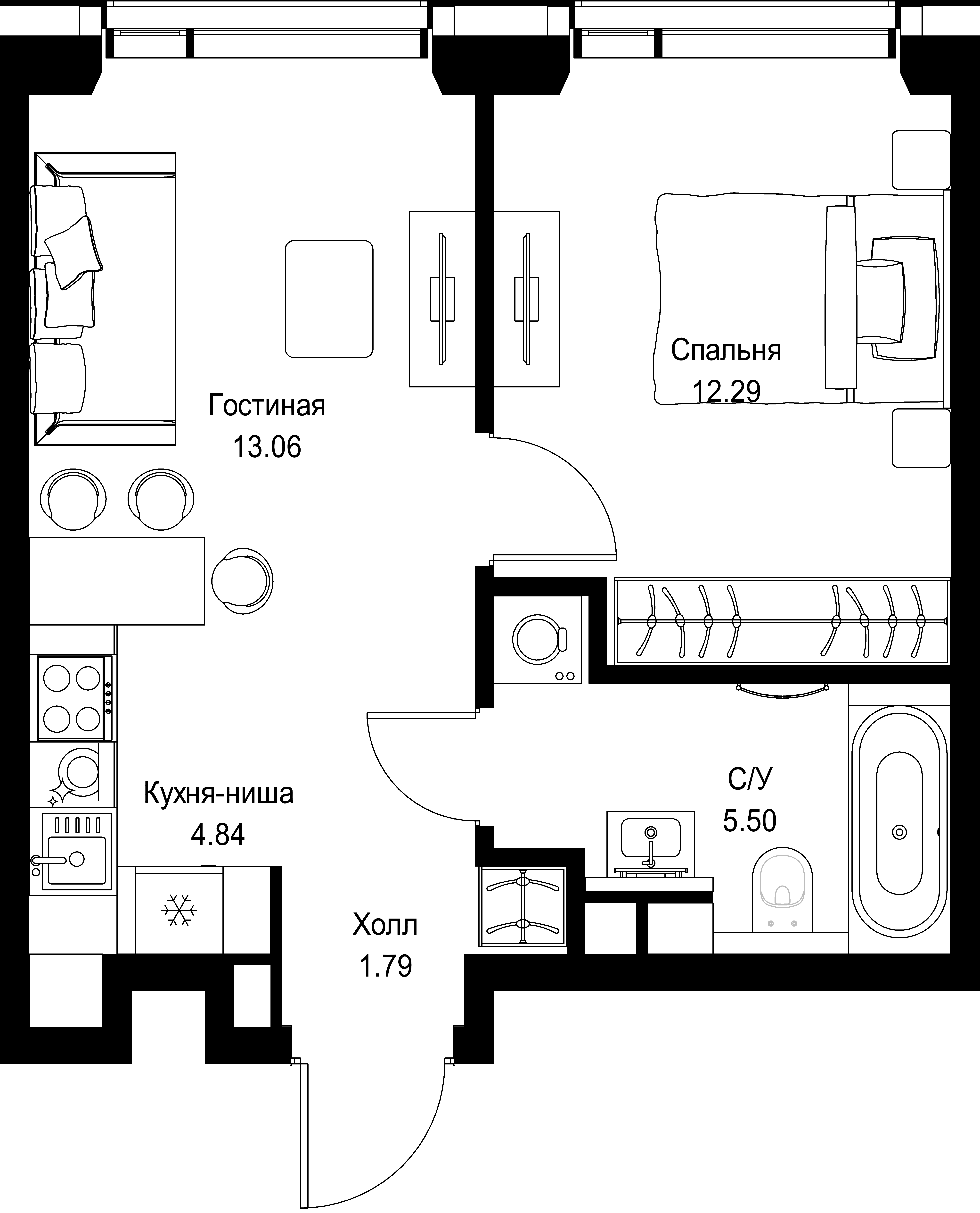 1-комнатная, 37,48 м² — 20 325 404 ₽