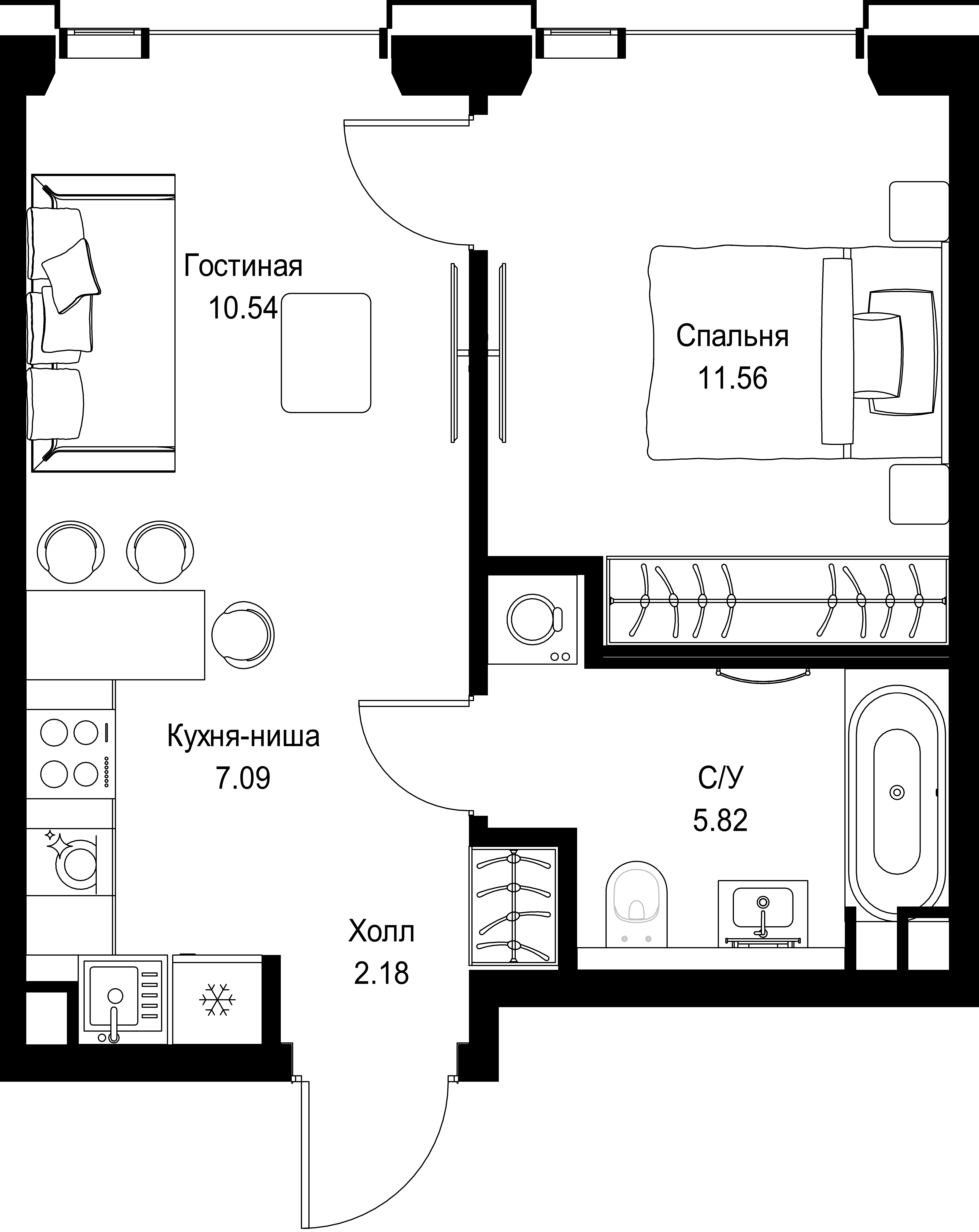 1-комнатная, 37,19 м² — 20 262 971 ₽
