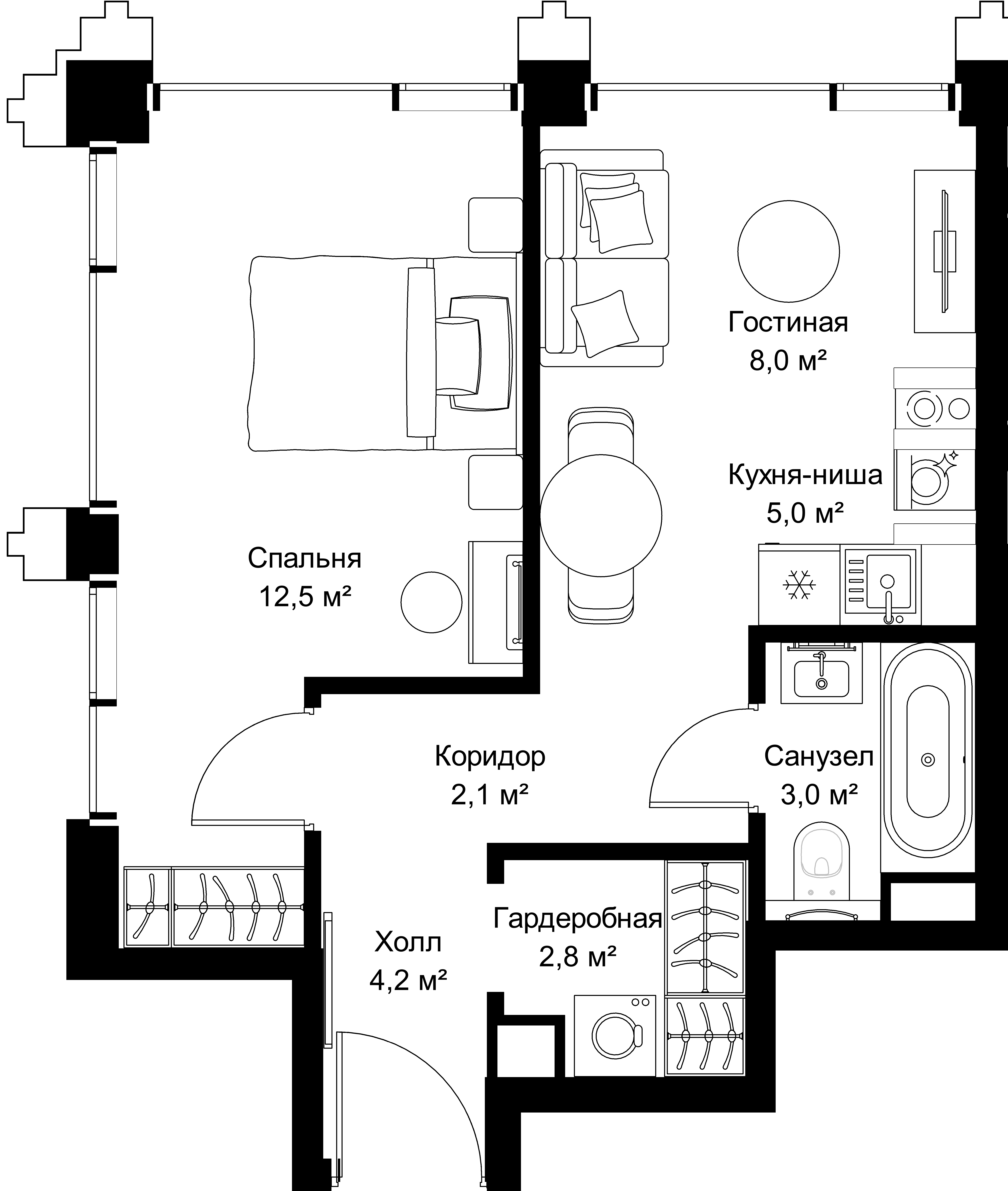 1-комнатная, 40,4 м² — 24 209 700 ₽