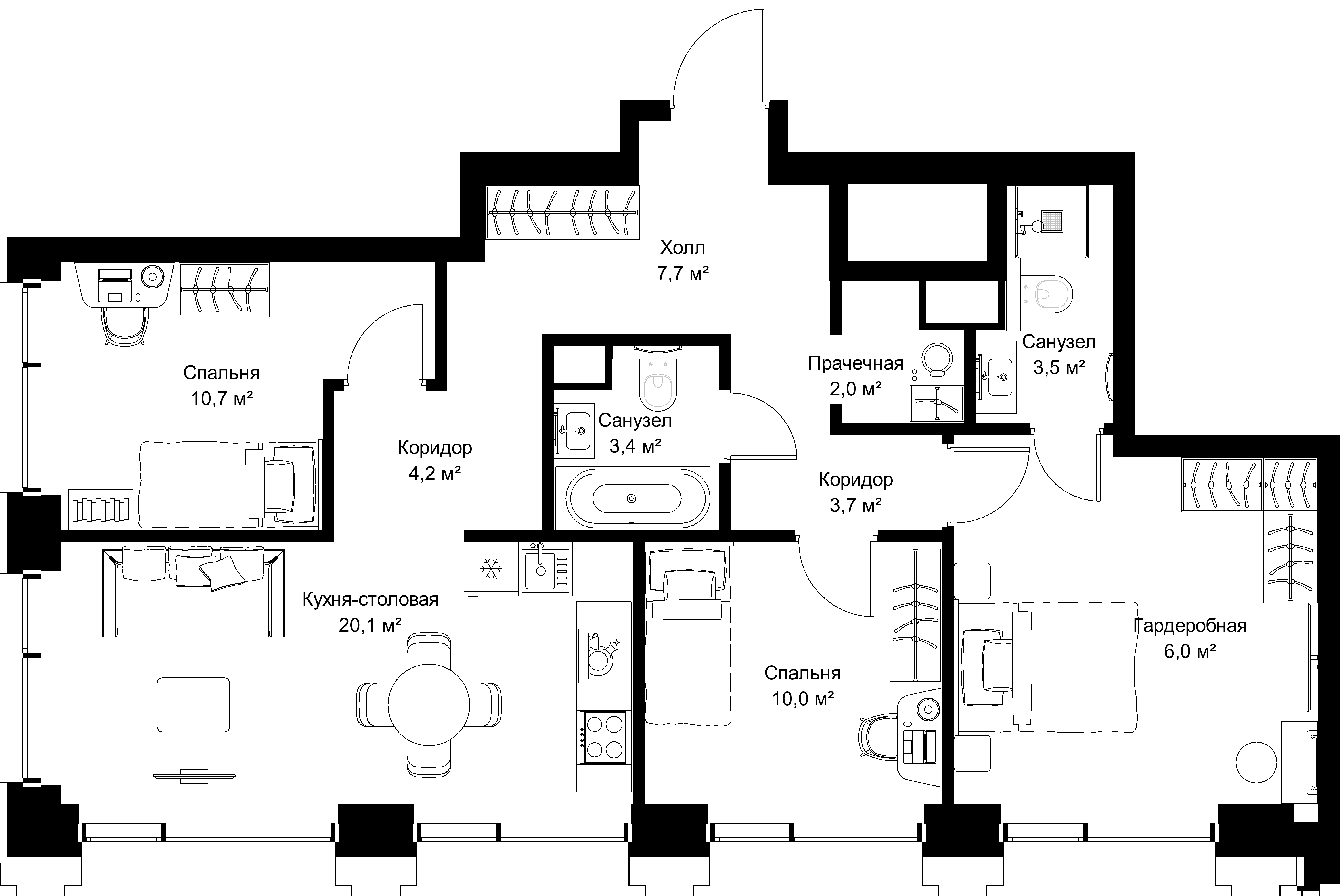 3-комнатная, 81,8 м² — 40 953 170 ₽