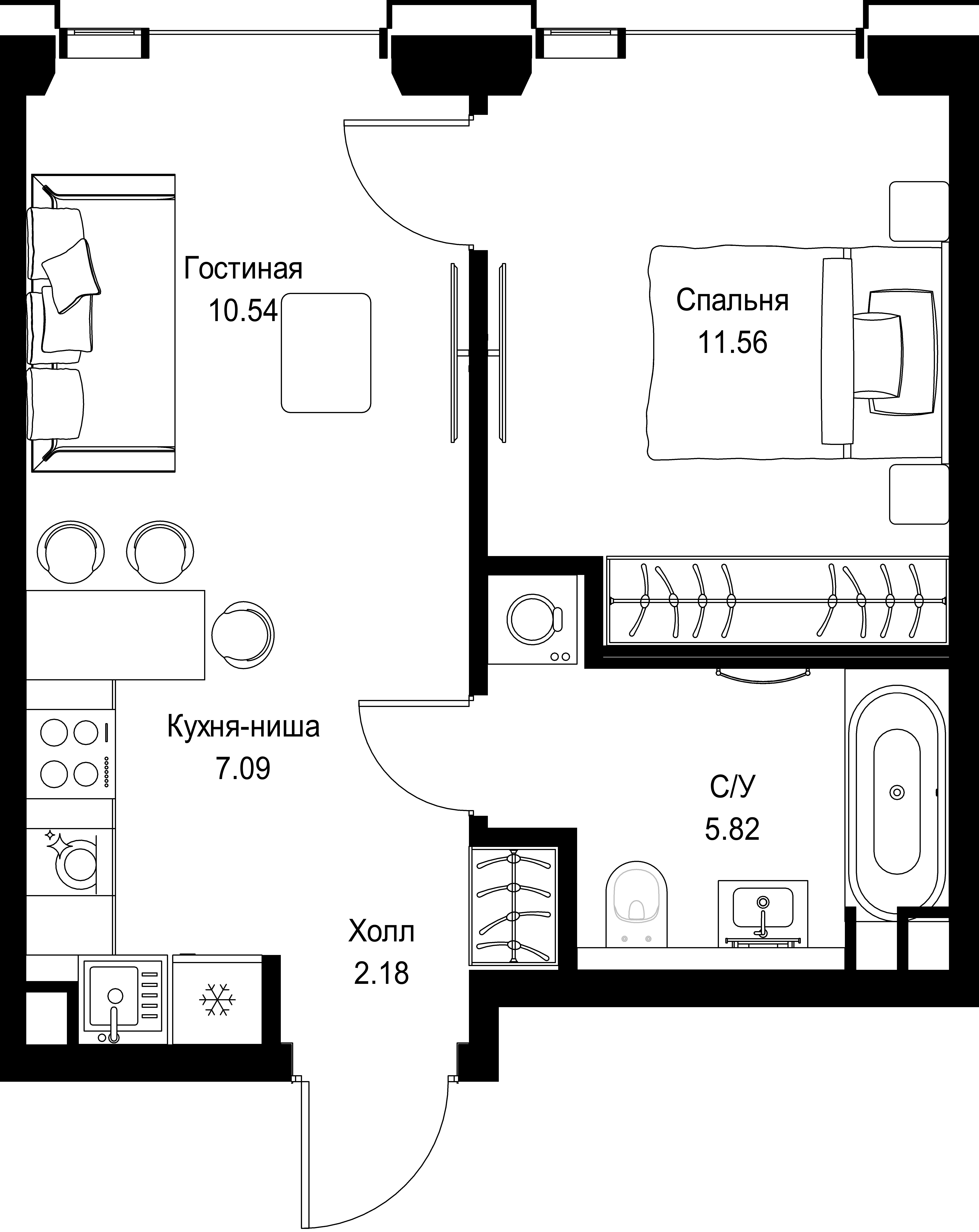 1-комнатная, 37,19 м² — 20 294 583 ₽