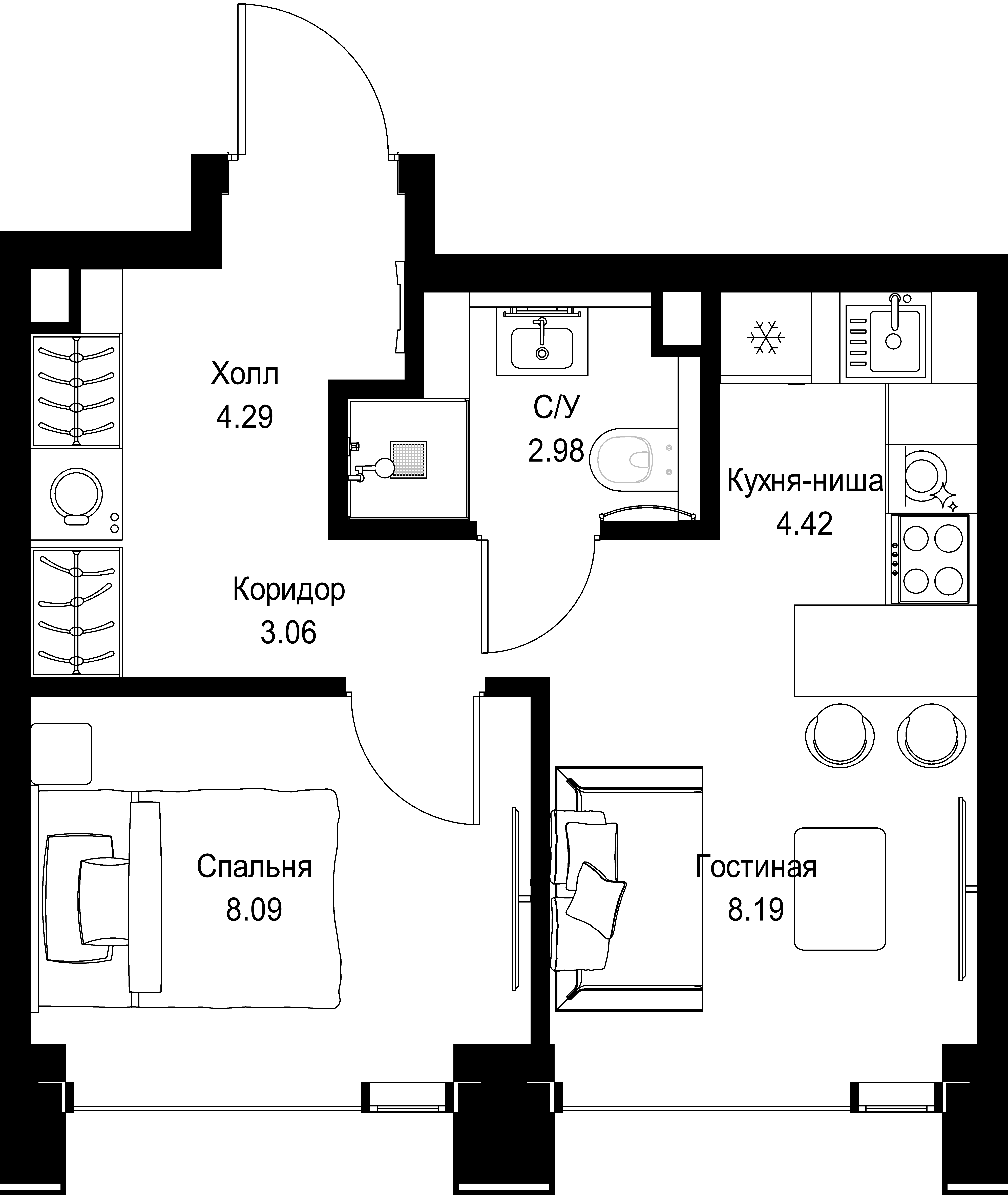 1-комнатная, 31,05 м² — 21 483 495 ₽