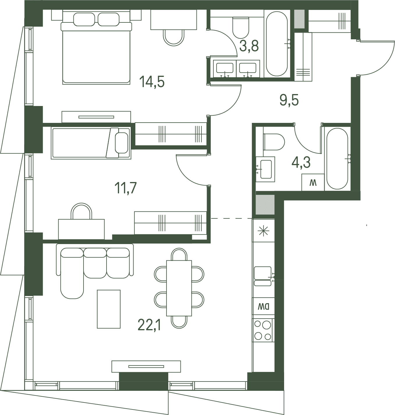 2-комнатная, 65,9 м² — 47 316 200 ₽