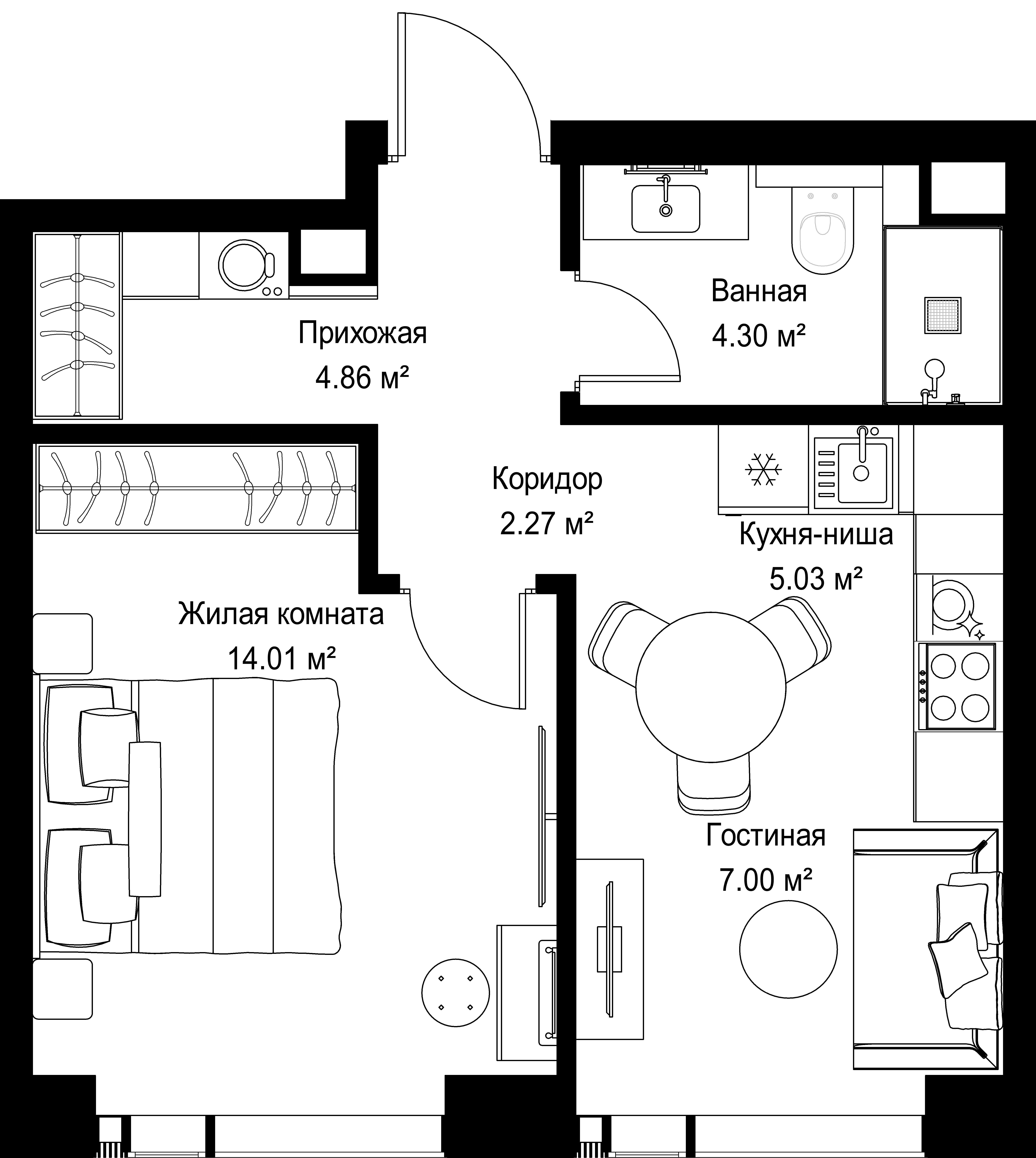 1-комнатная, 37,47 м² — 20 479 228 ₽