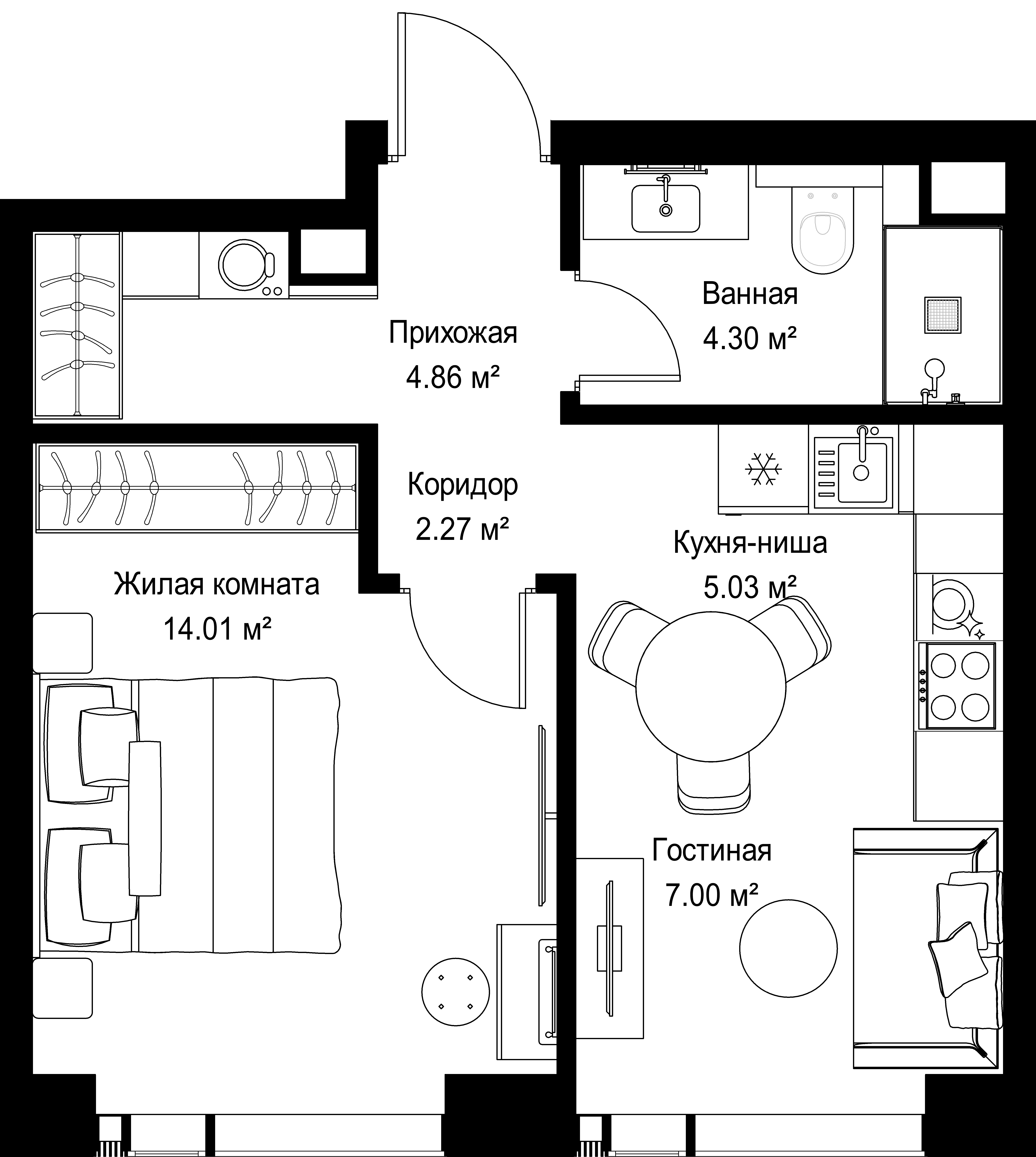1-комнатная, 37,47 м² — 20 574 777 ₽