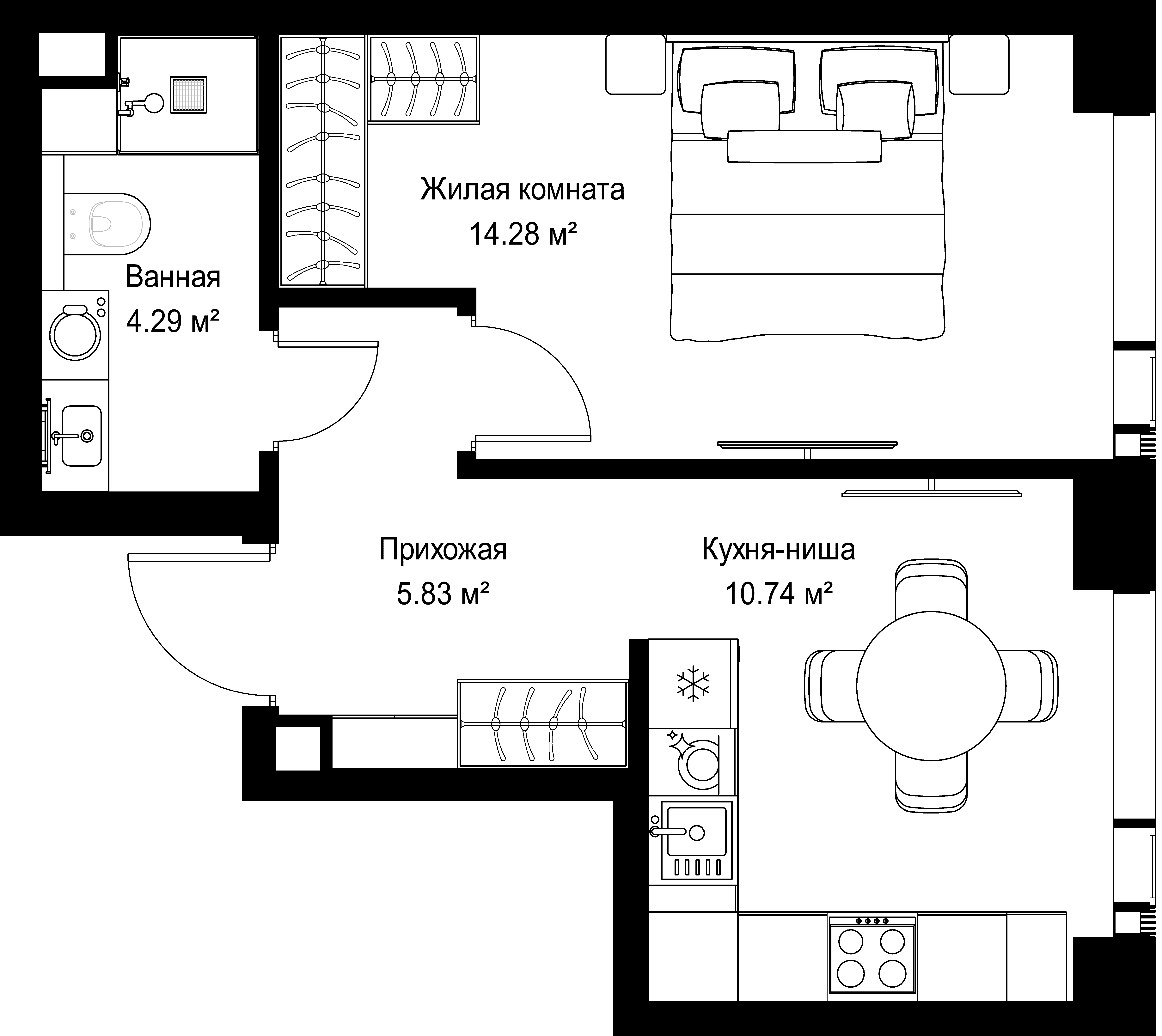 1-комнатная, 35,14 м² — 19 892 754 ₽