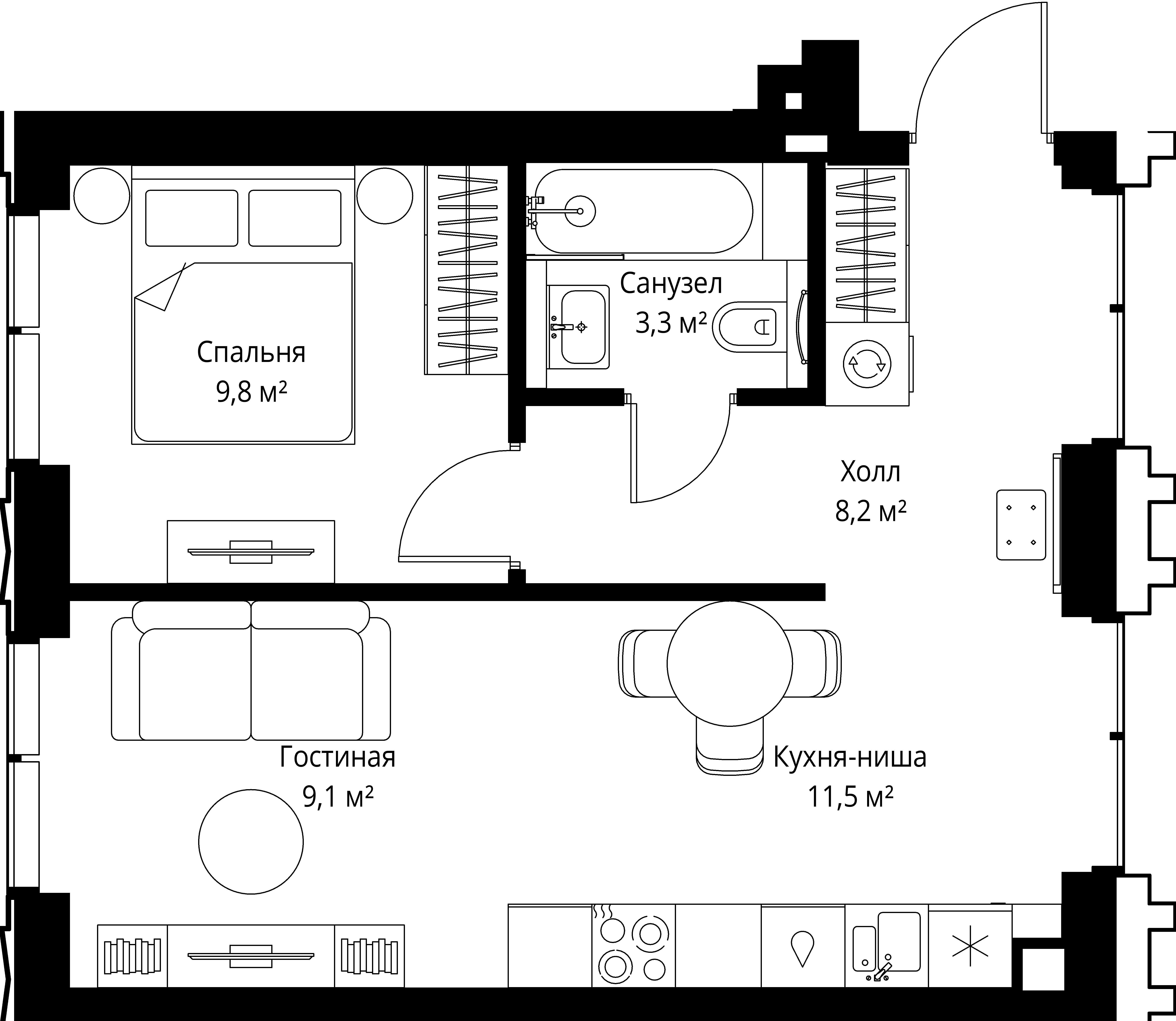 1-комнатная, 41,9 м² — 24 146 970 ₽
