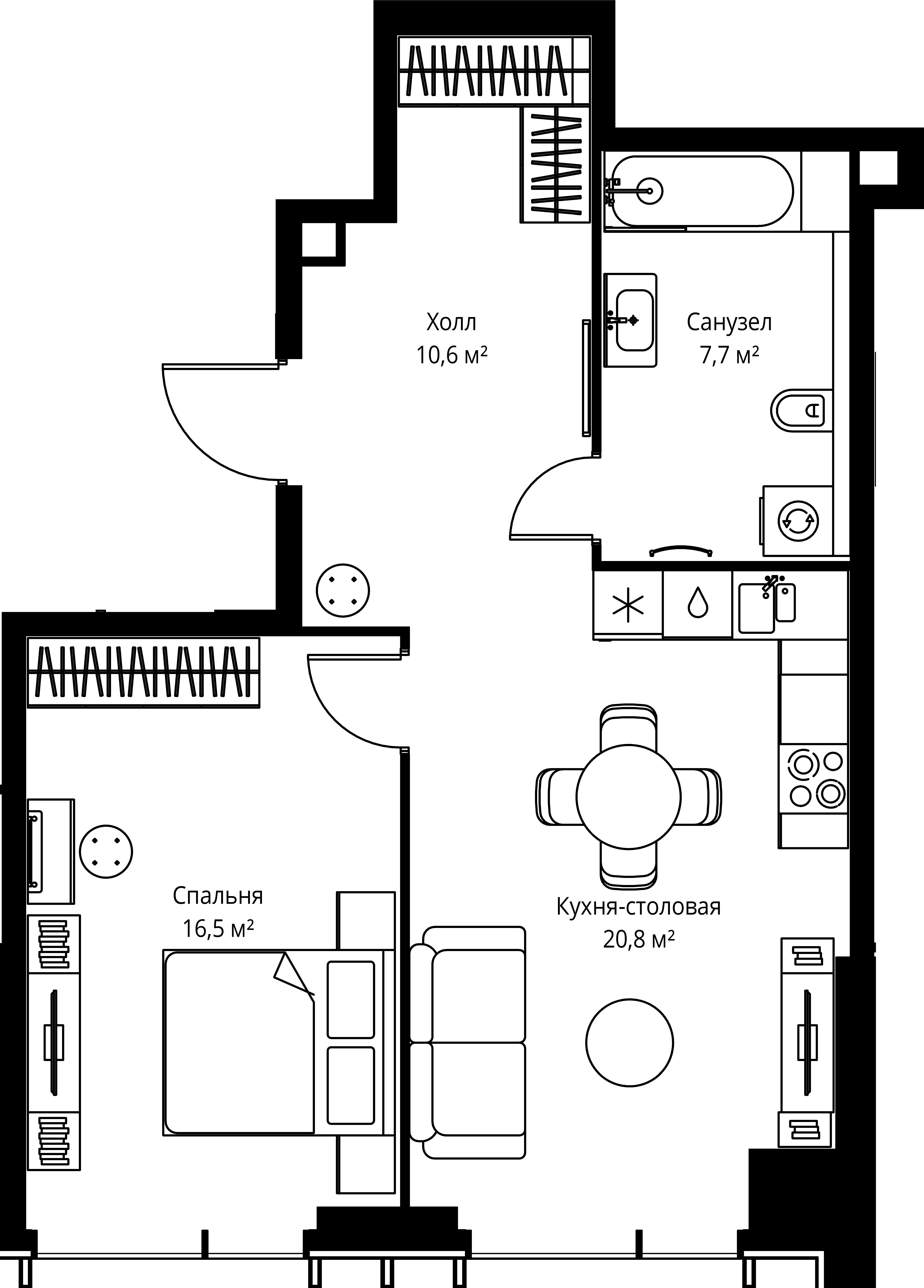 1-комнатная, 55,6 м² — 26 418 340 ₽