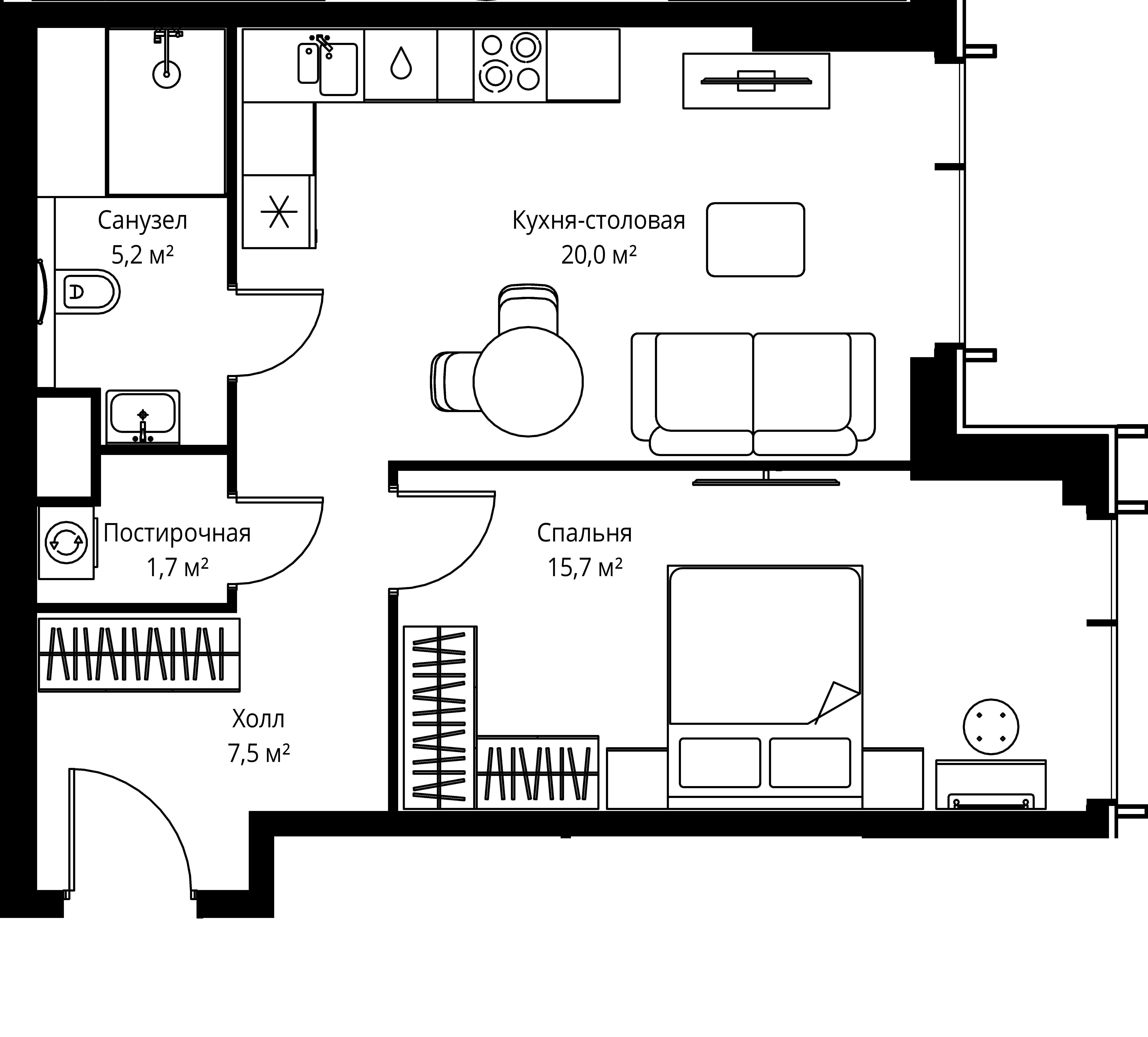 1-комнатная, 50,1 м² — 24 571 545 ₽