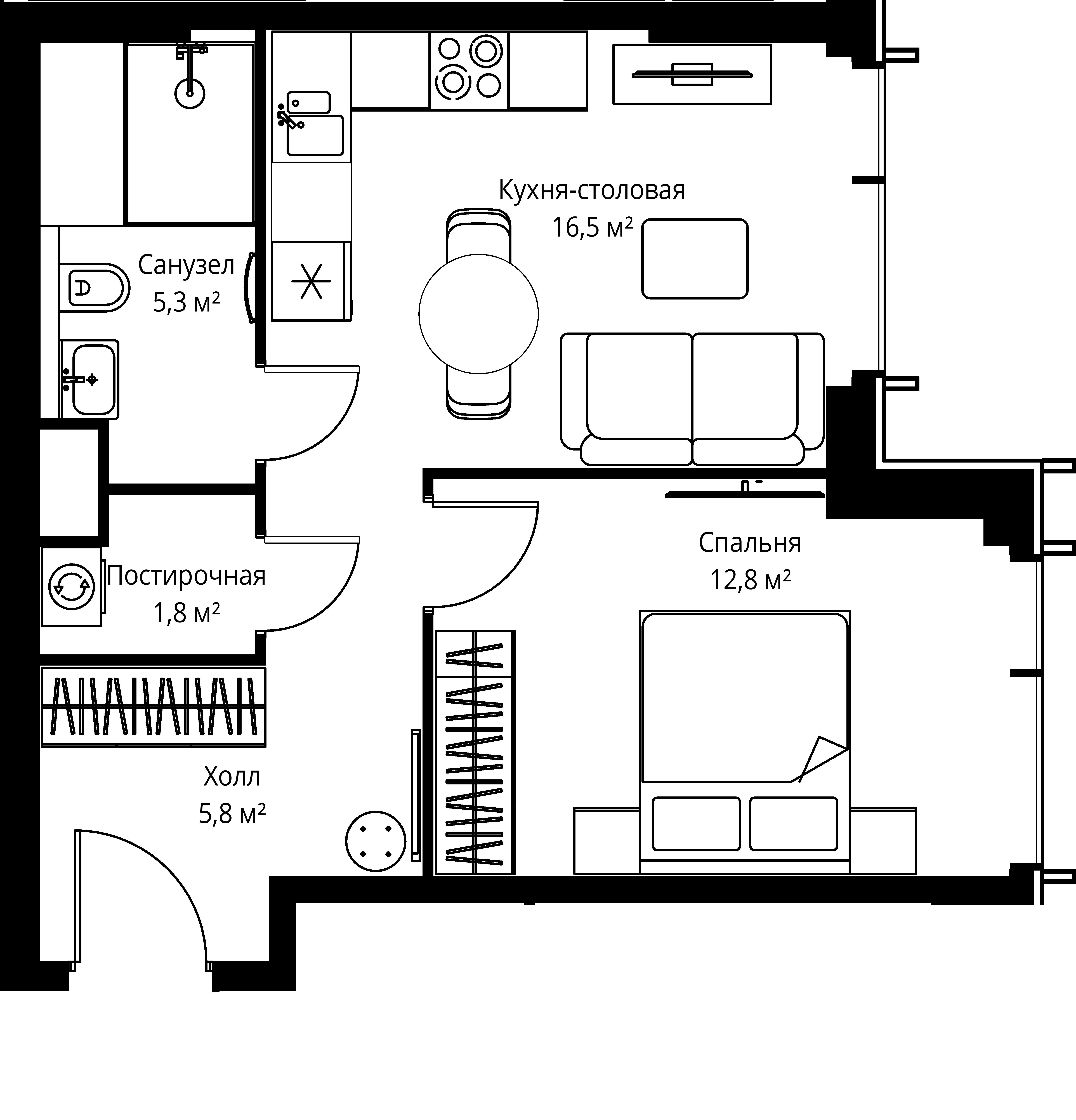 1-комнатная, 42,2 м² — 22 526 360 ₽