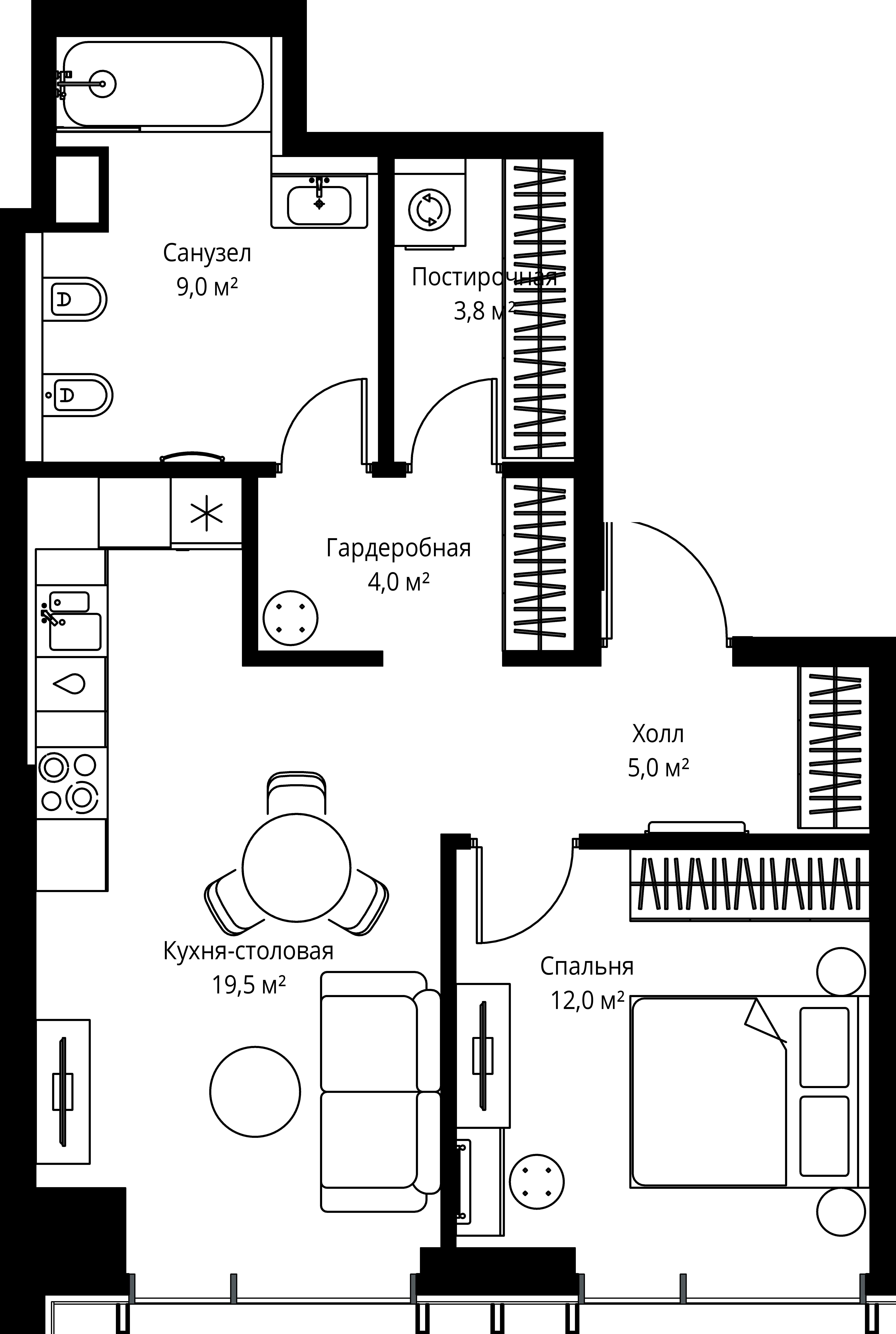 1-комнатная, 53,3 м² — 26 322 205 ₽