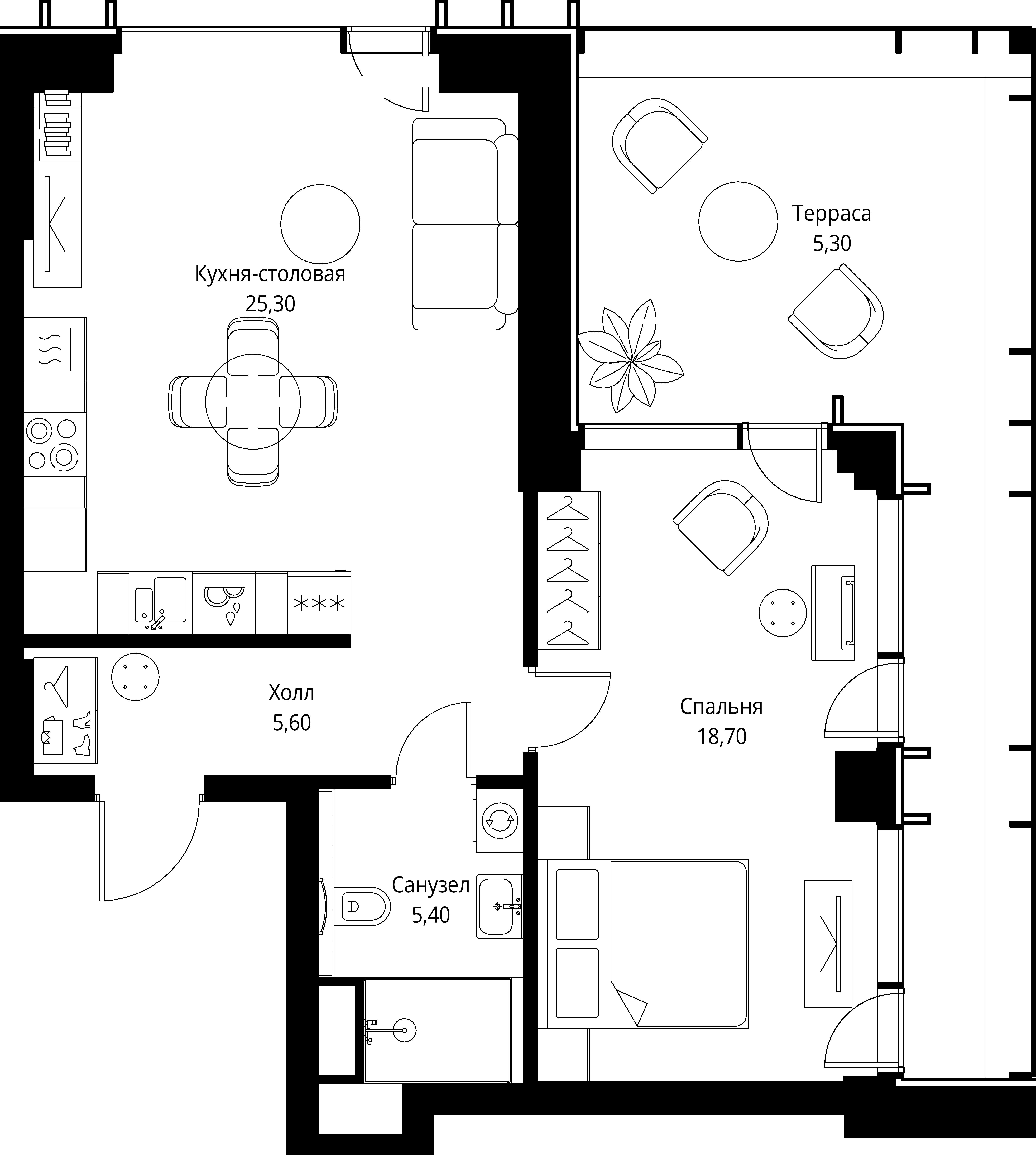 1-комнатная, 60,3 м² — 39 158 820 ₽