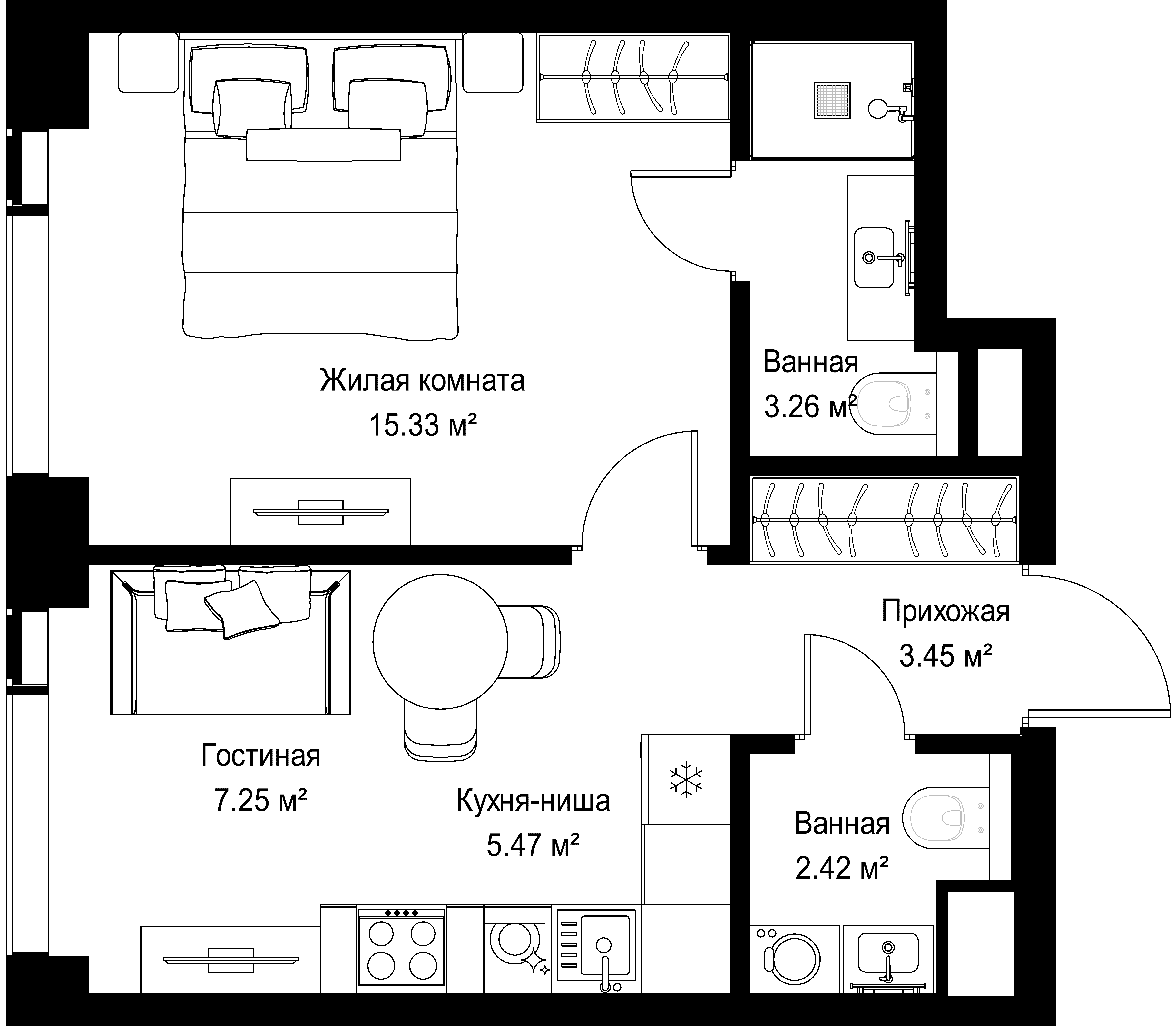 1-комнатная, 37,18 м² — 20 731 568 ₽