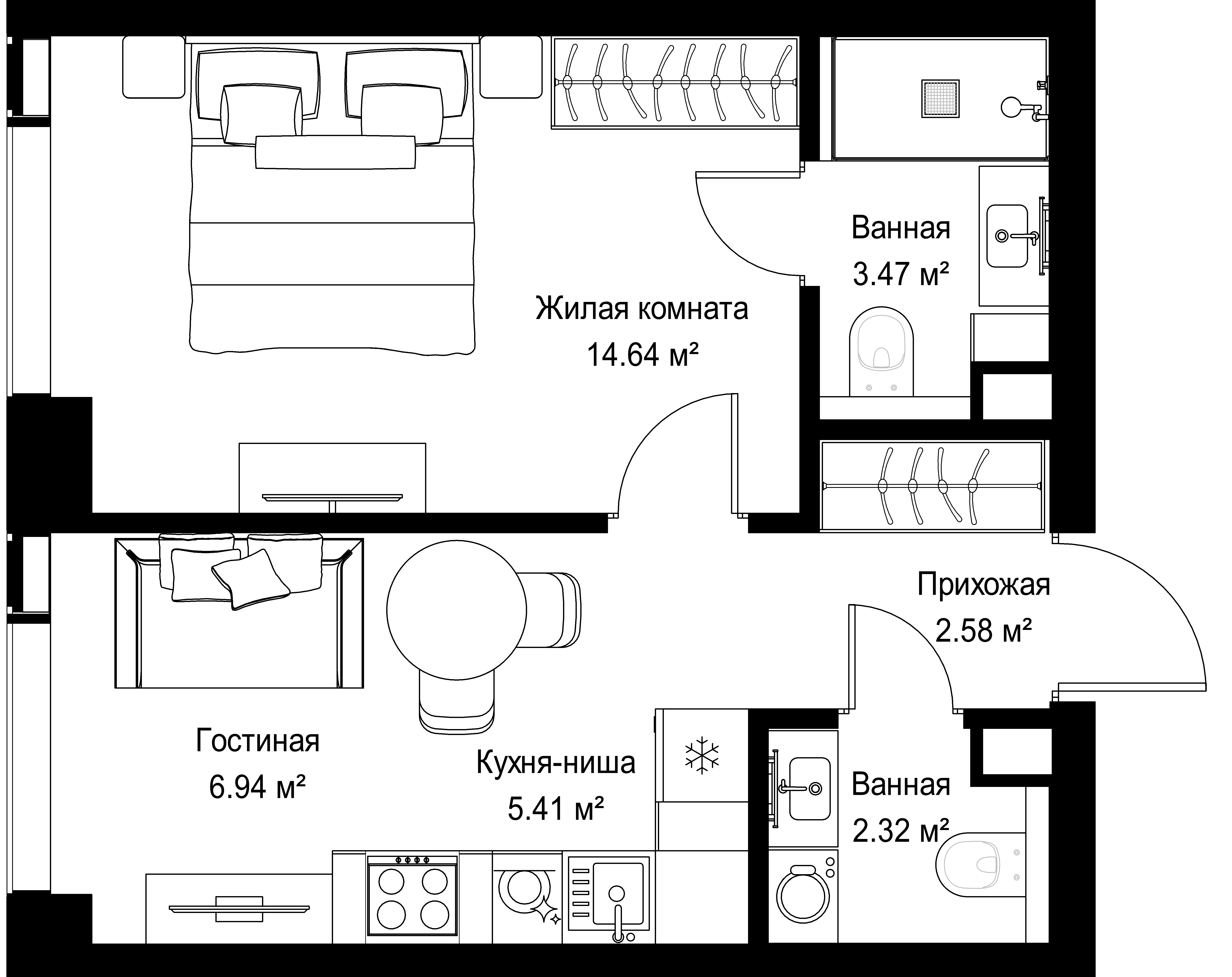 1-комнатная, 35,36 м² — 20 317 856 ₽
