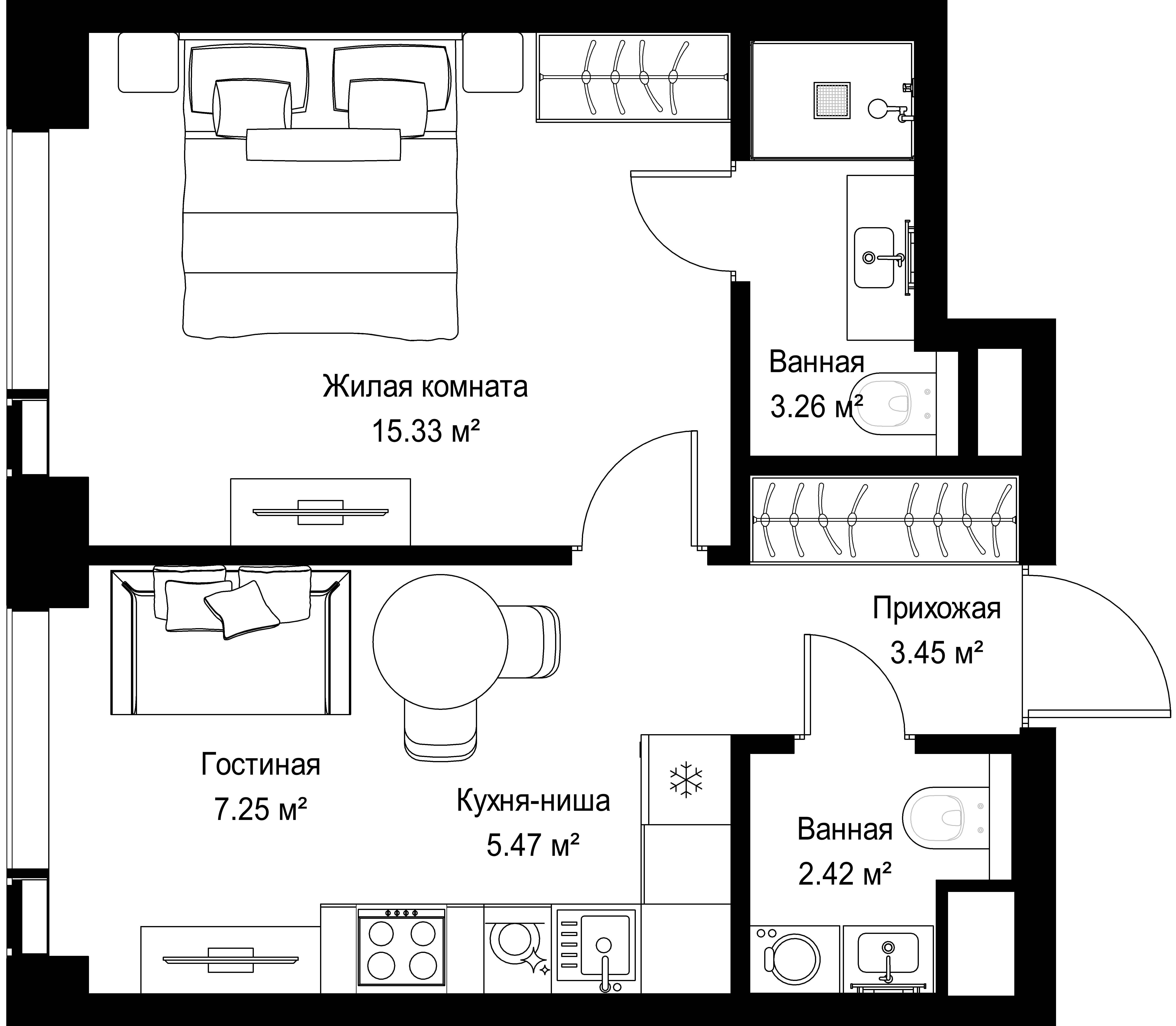1-комнатная, 37,18 м² — 20 763 171 ₽