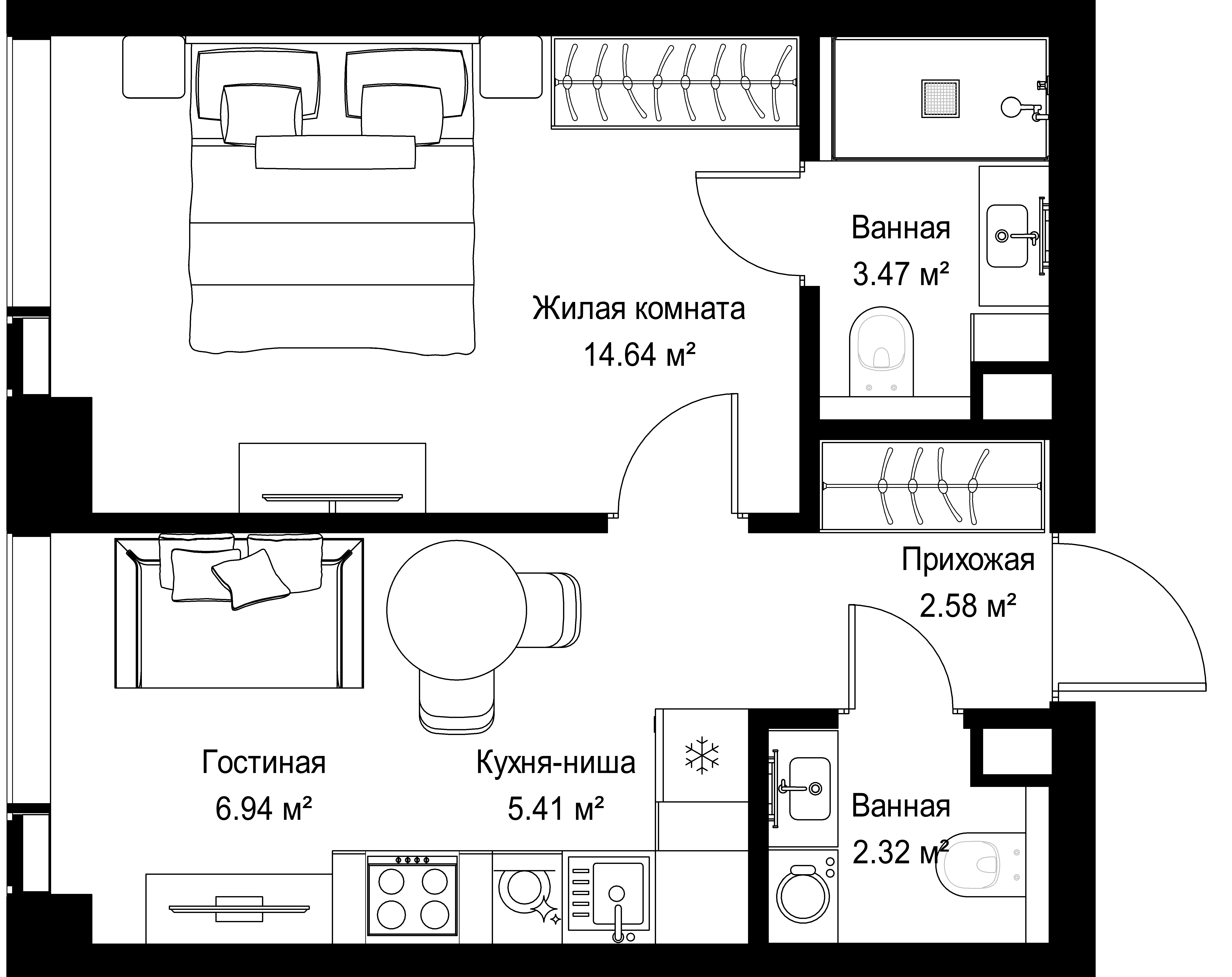 1-комнатная, 35,36 м² — 20 347 912 ₽