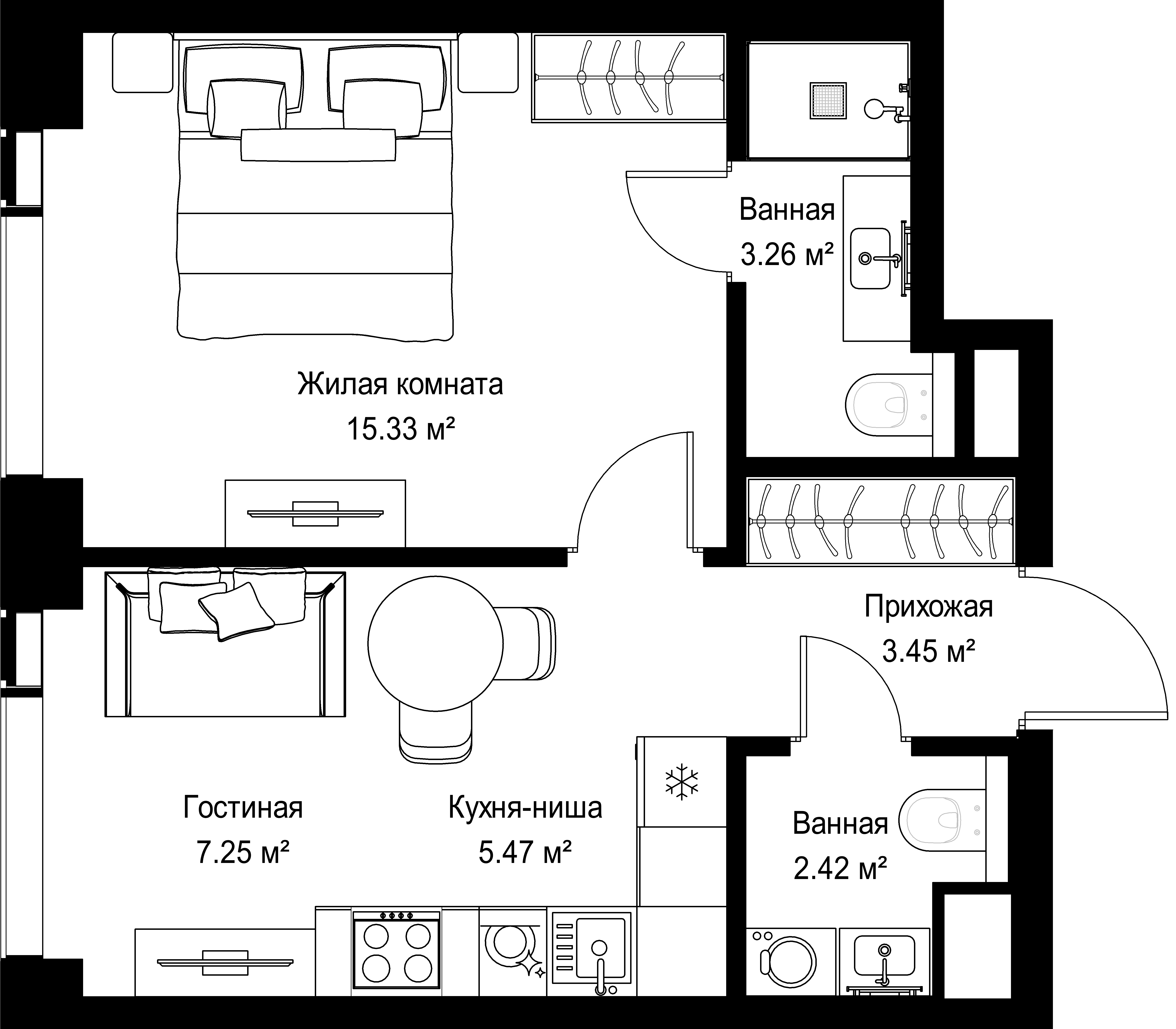 1-комнатная, 37,18 м² — 20 826 377 ₽