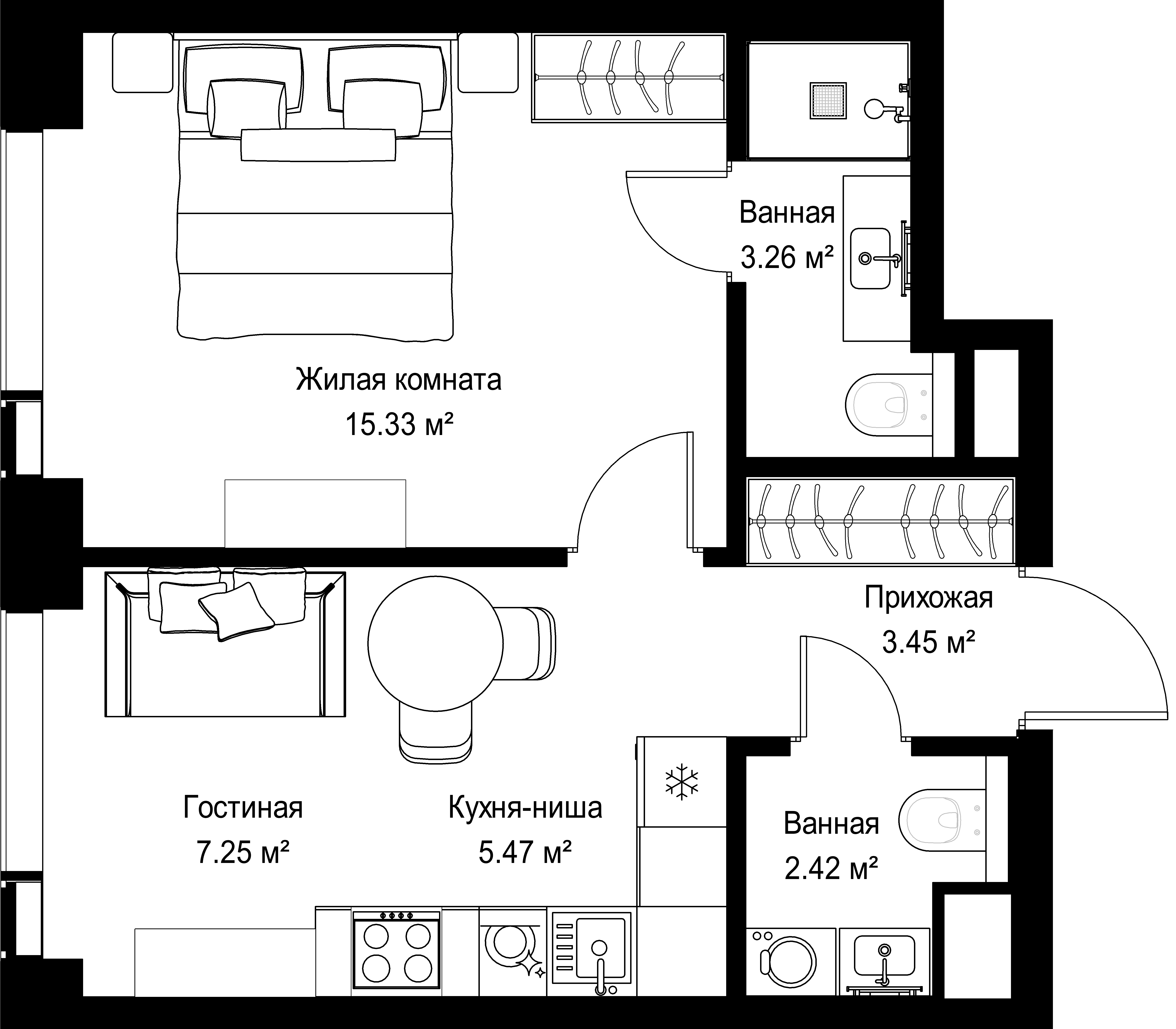 1-комнатная, 37,18 м² — 20 857 980 ₽