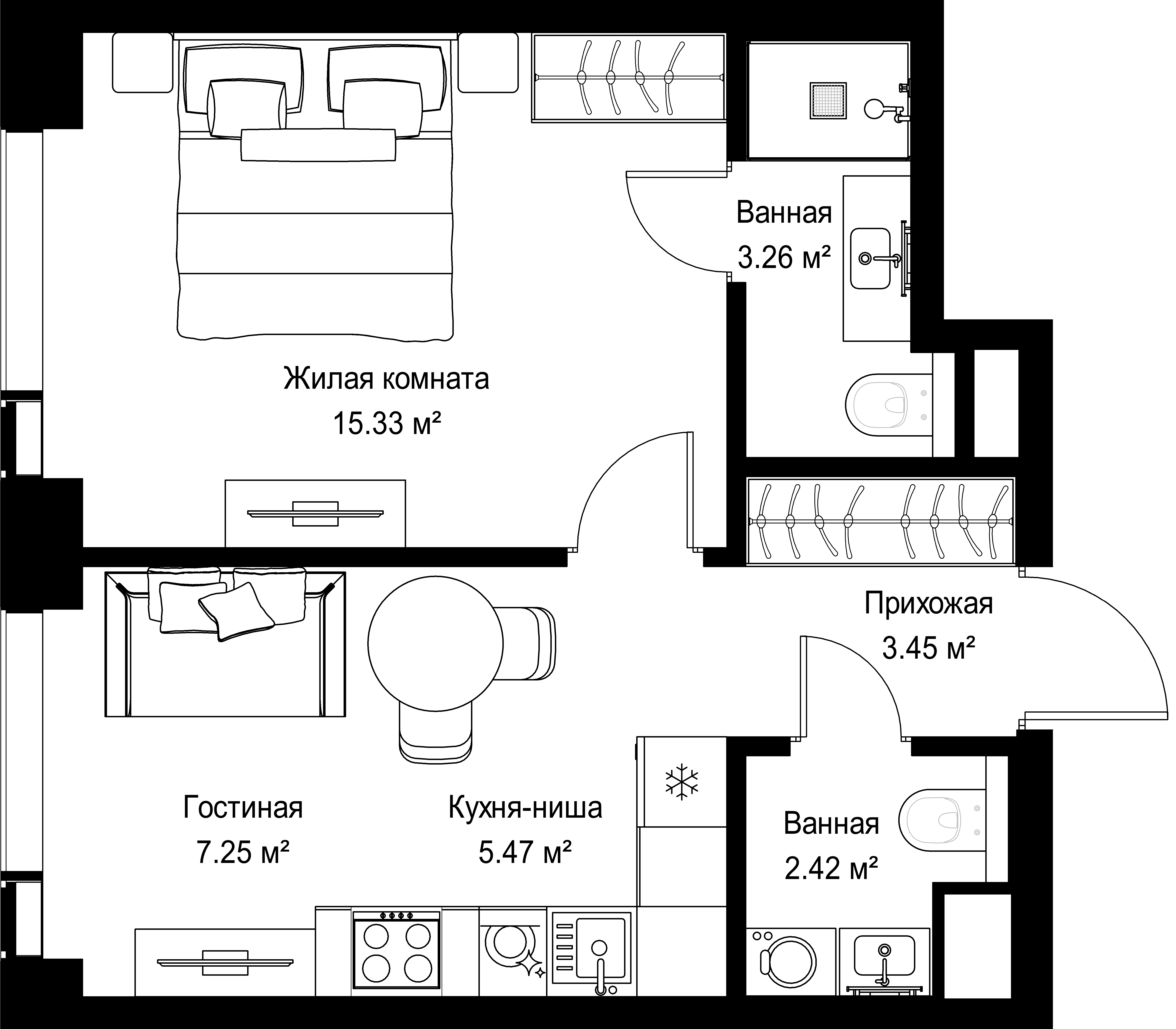 1-комнатная, 37,18 м² — 20 952 789 ₽